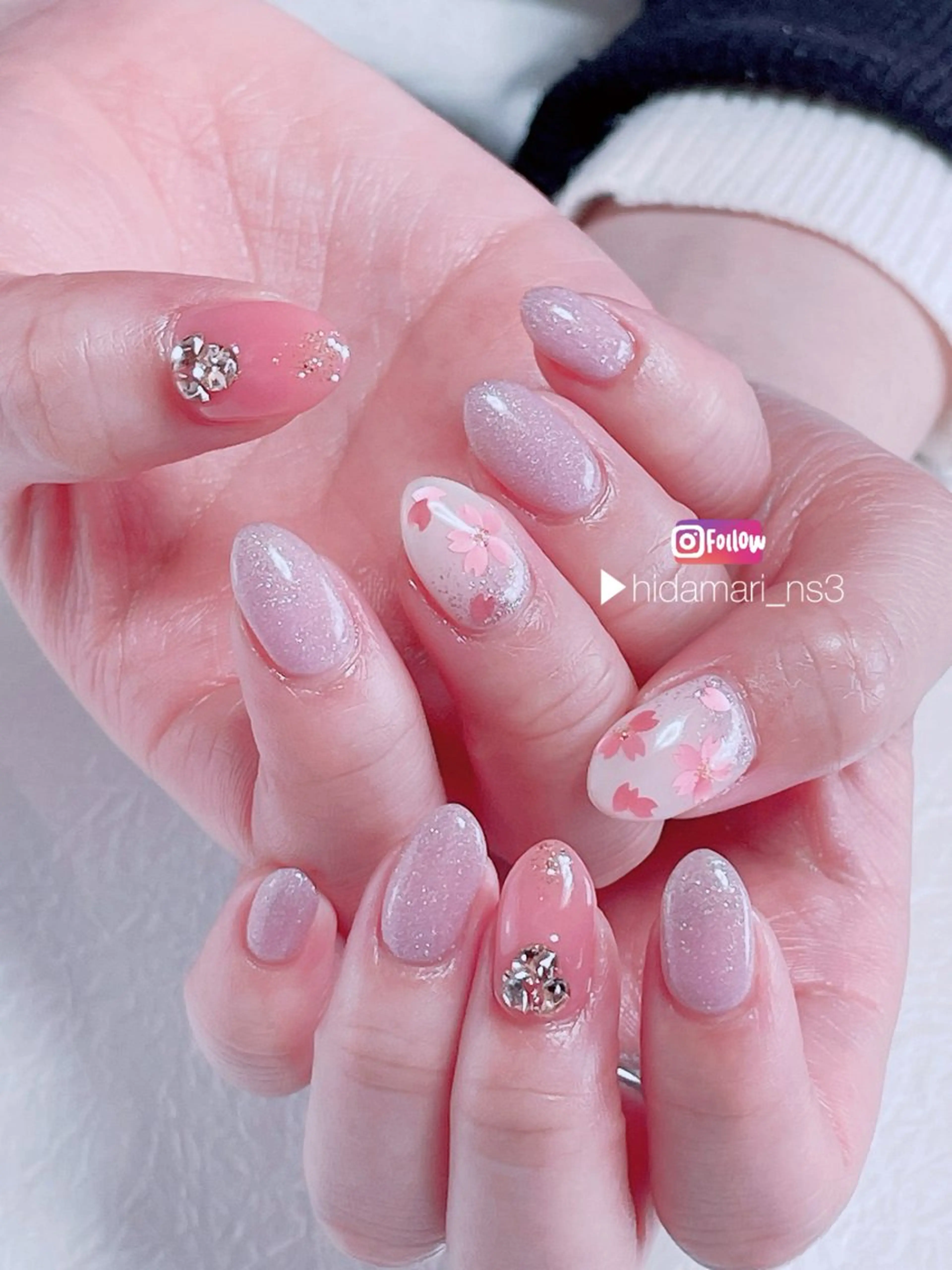 ネイル 桜ネイル 持ち込み ハンドネイル NailSalon ひだまりのネイルデザイン
