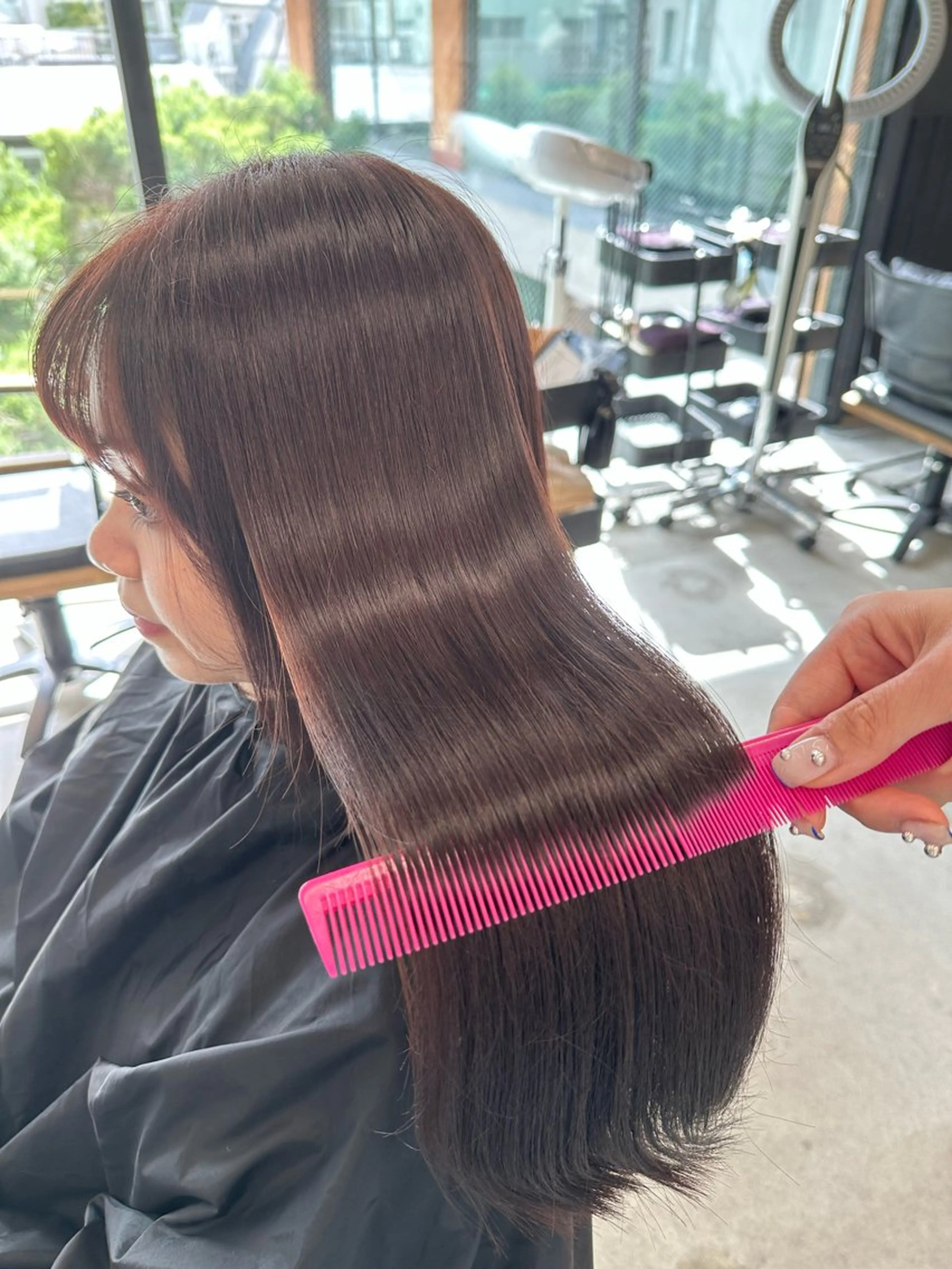 ロング カット ヘアカラー トリートメント ナガイ アヤのヘアスタイル