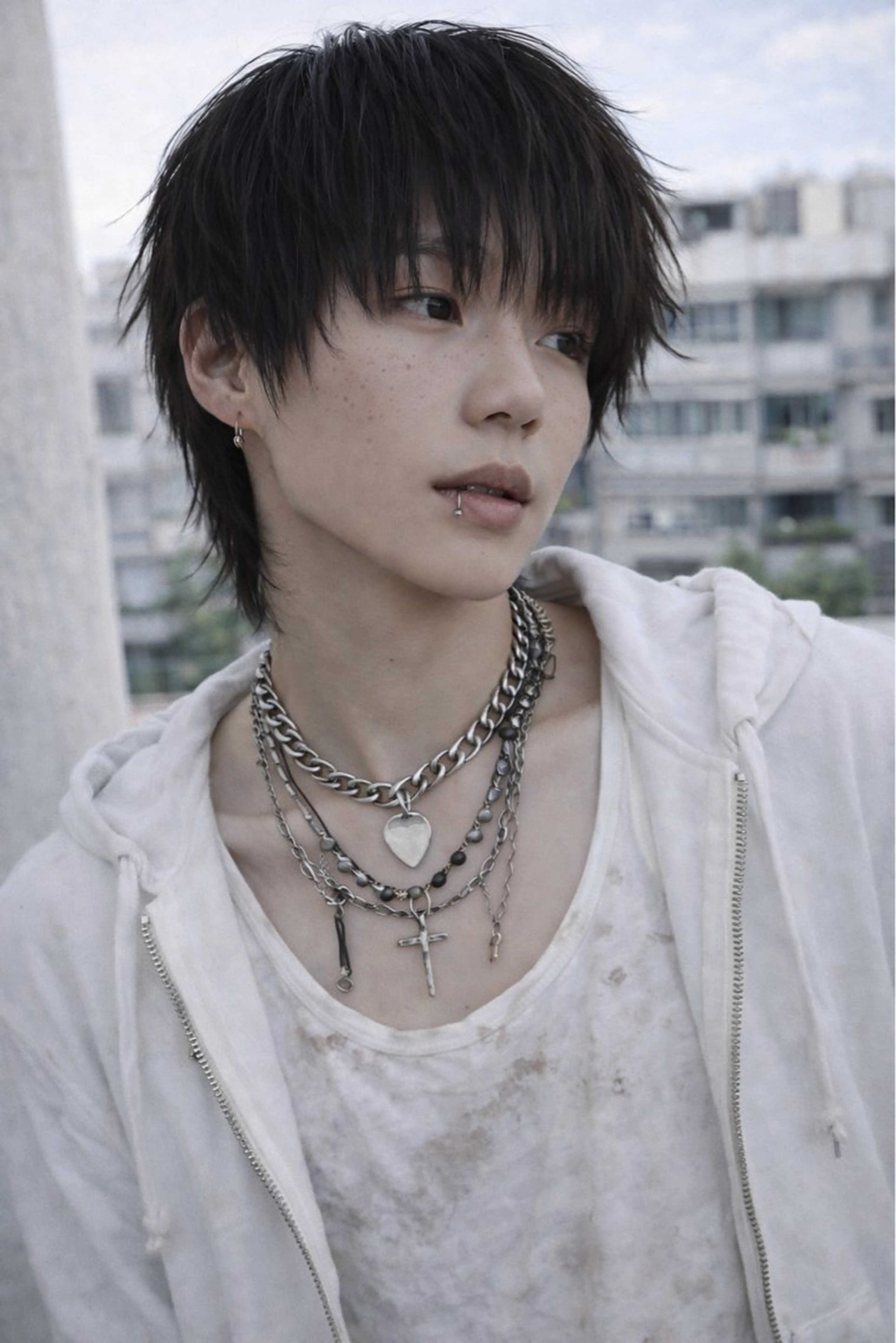 メンズ レイヤー×ハイトーン ×デザイン 啓太のヘアスタイル