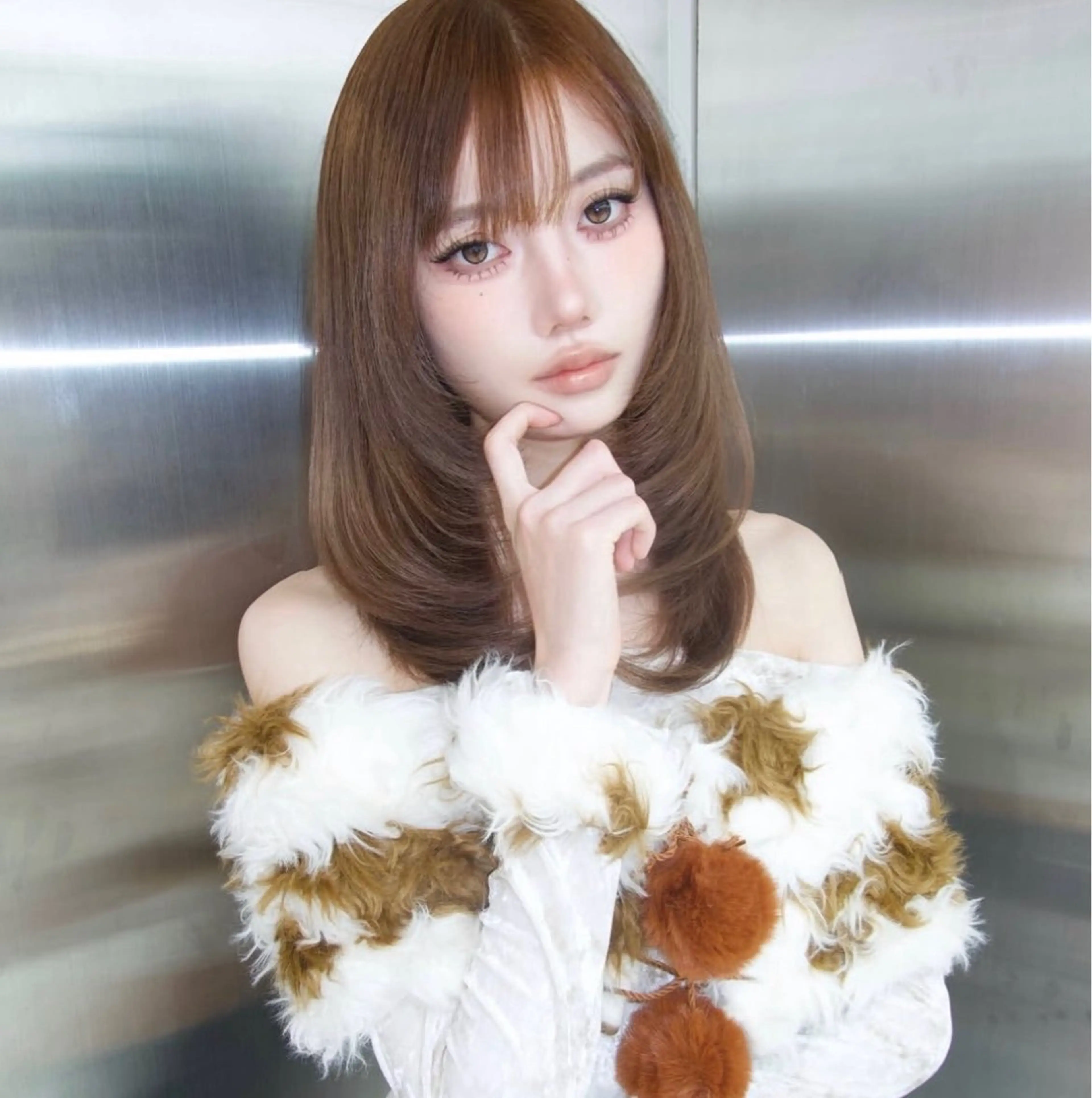 ロング カラー くびれヘア 顔周りカット ハイレイヤー 韓国風ヘア レイヤーカット カット ヘアカラー トリートメント Nao/ 大宮/レイヤーカットのヘアスタイル