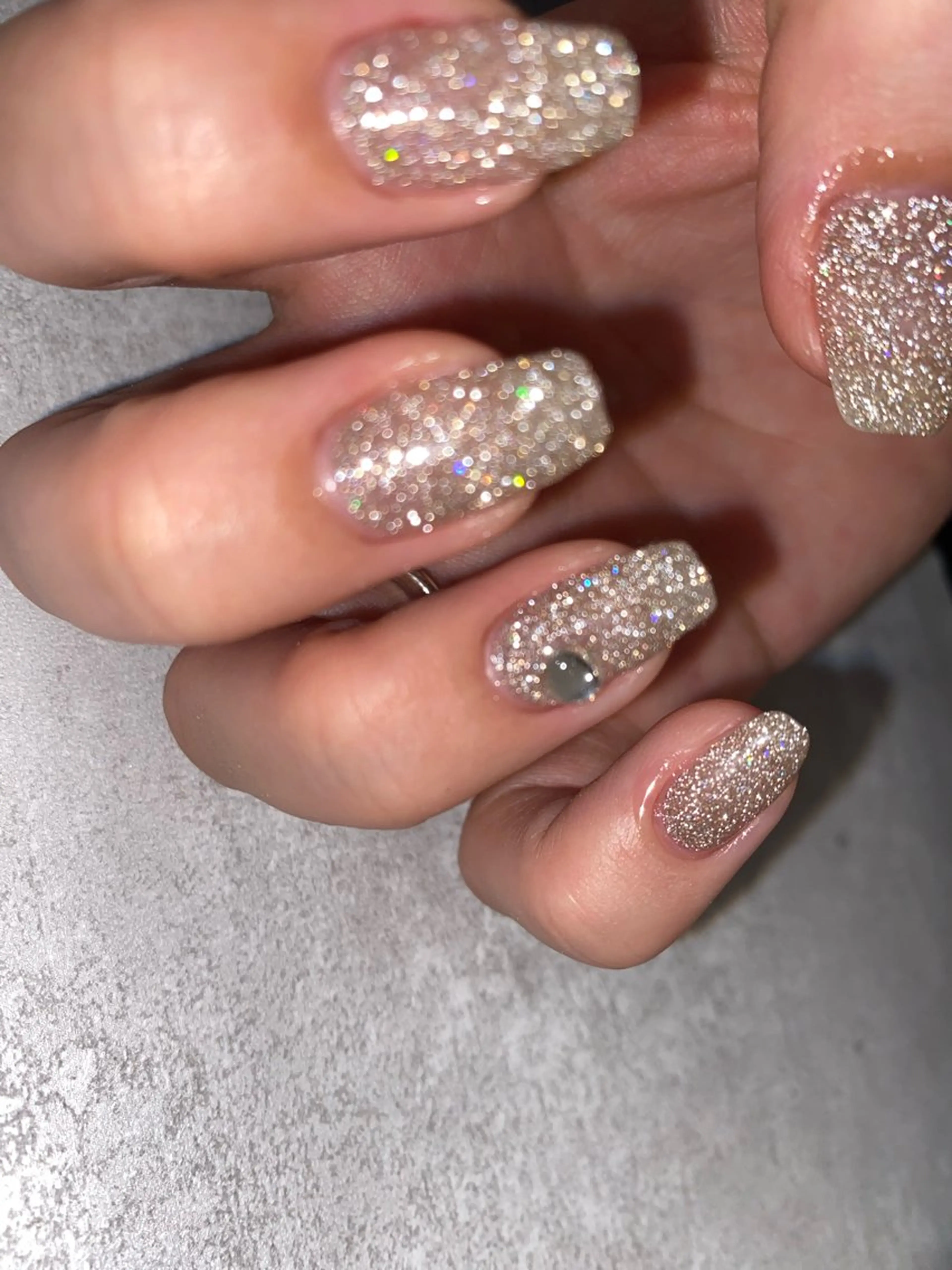 ネイル 入学式 フラッシュネイル フットネイル 卒業式 氷ネイル・うるうるネイル フットネイル C.Nail &Eye筑紫駅のネイルデザイン