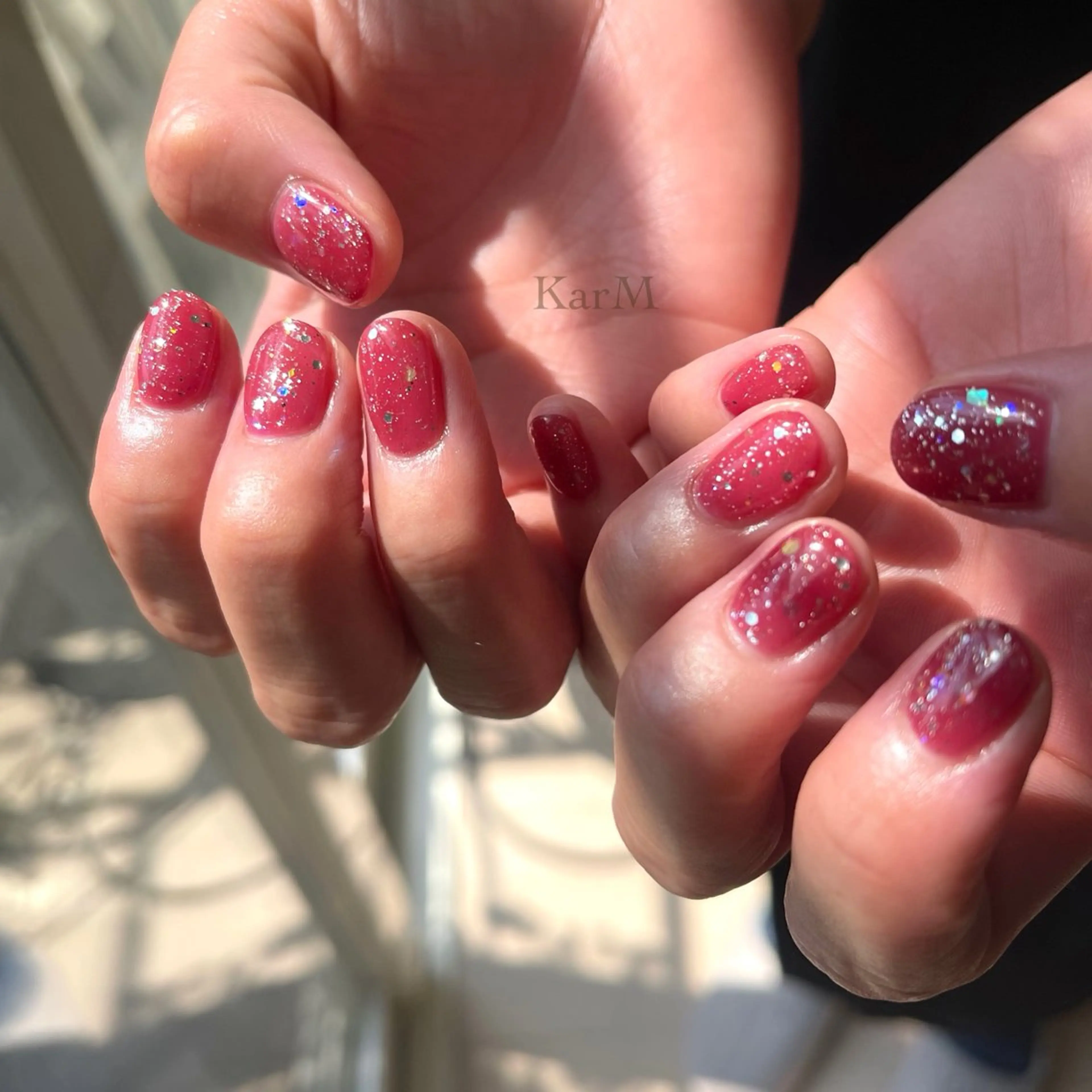 ネイル オーロラネイル チークネイル フラッシュネイル フレンチネイル グラデーション ハンドネイル ogino karinのネイルデザイン