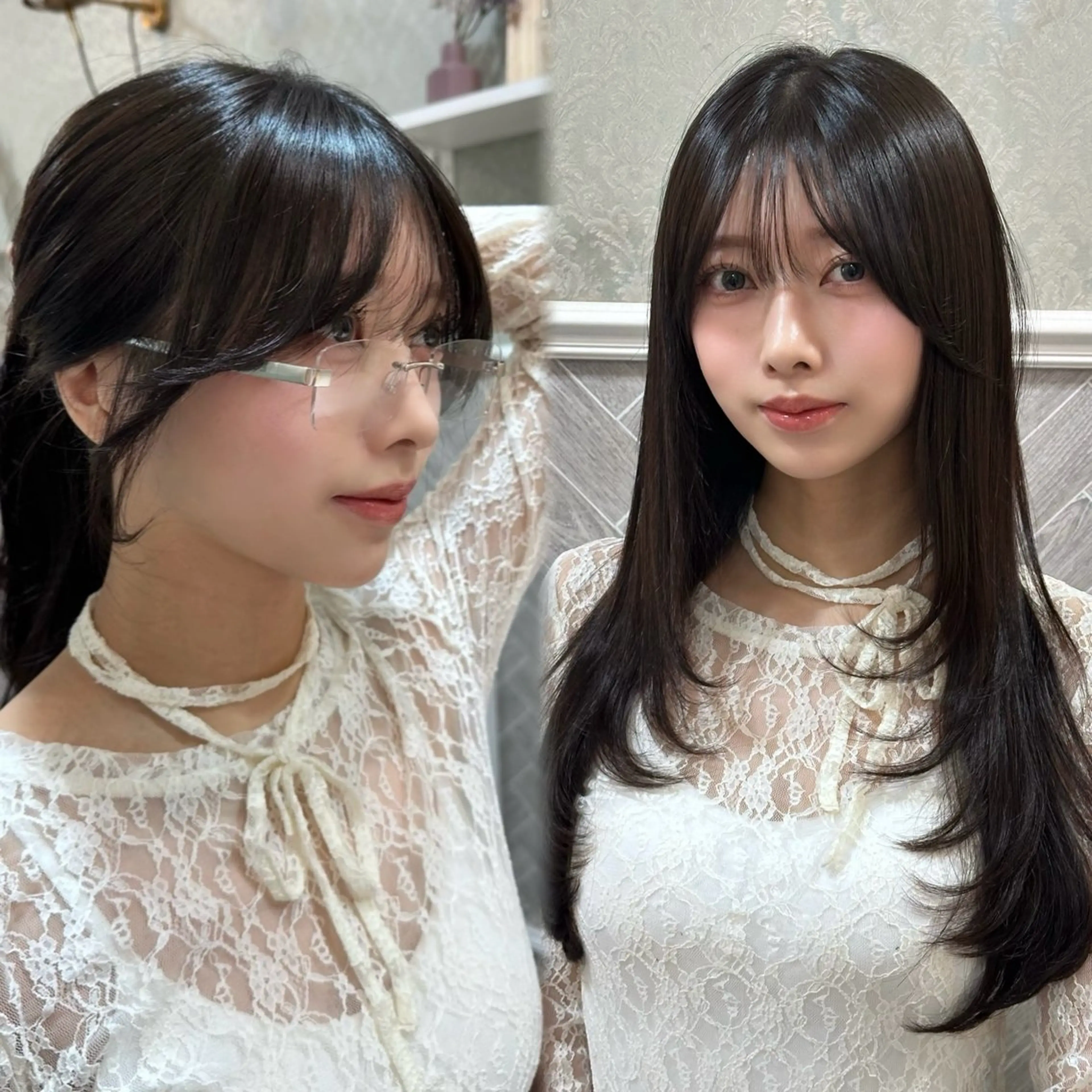 ロング カット ヘアカラー レイヤー/顔周り /ボブ/銀座/サラのヘアスタイル