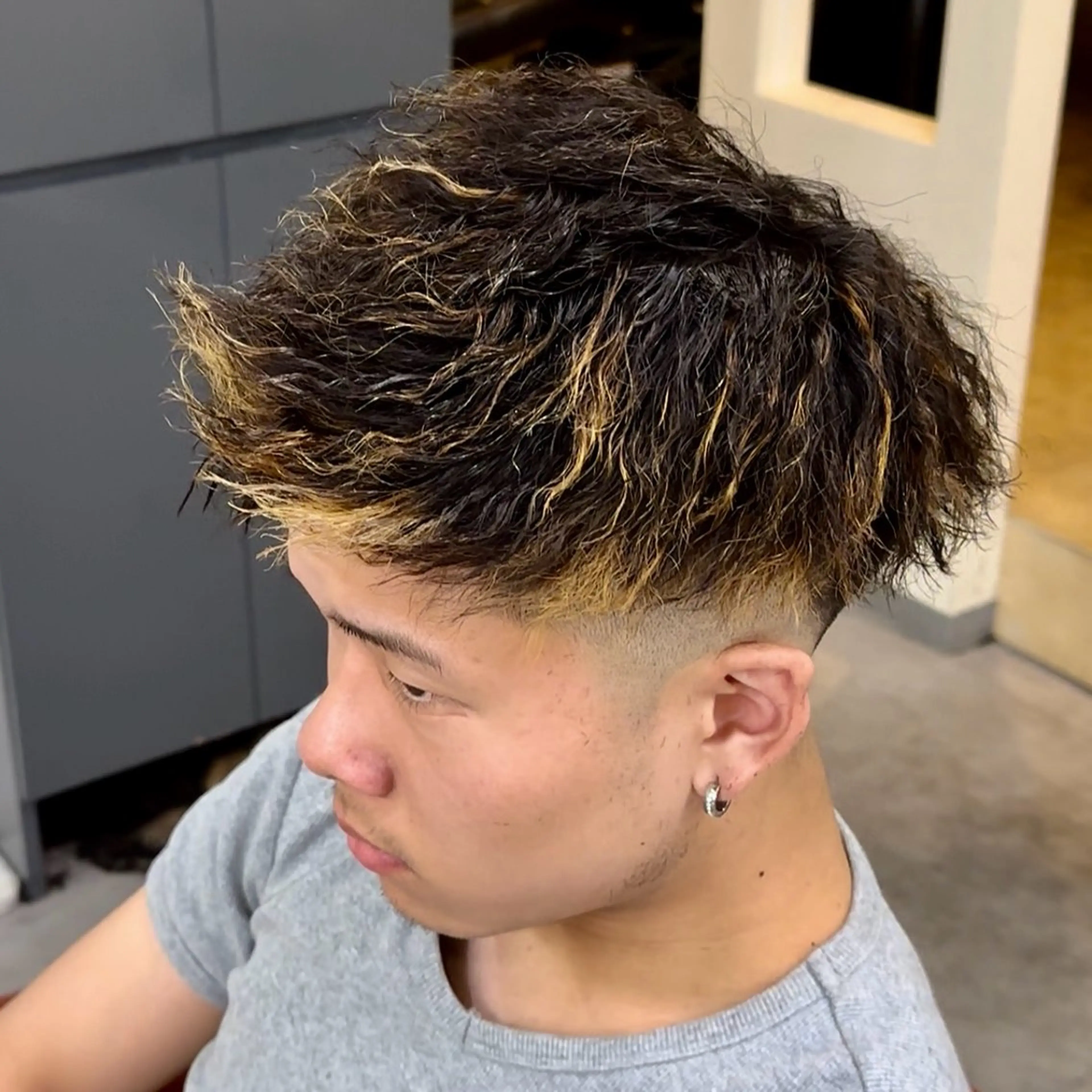 ショート パーマ ヘアアレンジ メンズ カット パーマ 梅田/メンズパーマ /短髪/田中崇奨のヘアスタイル