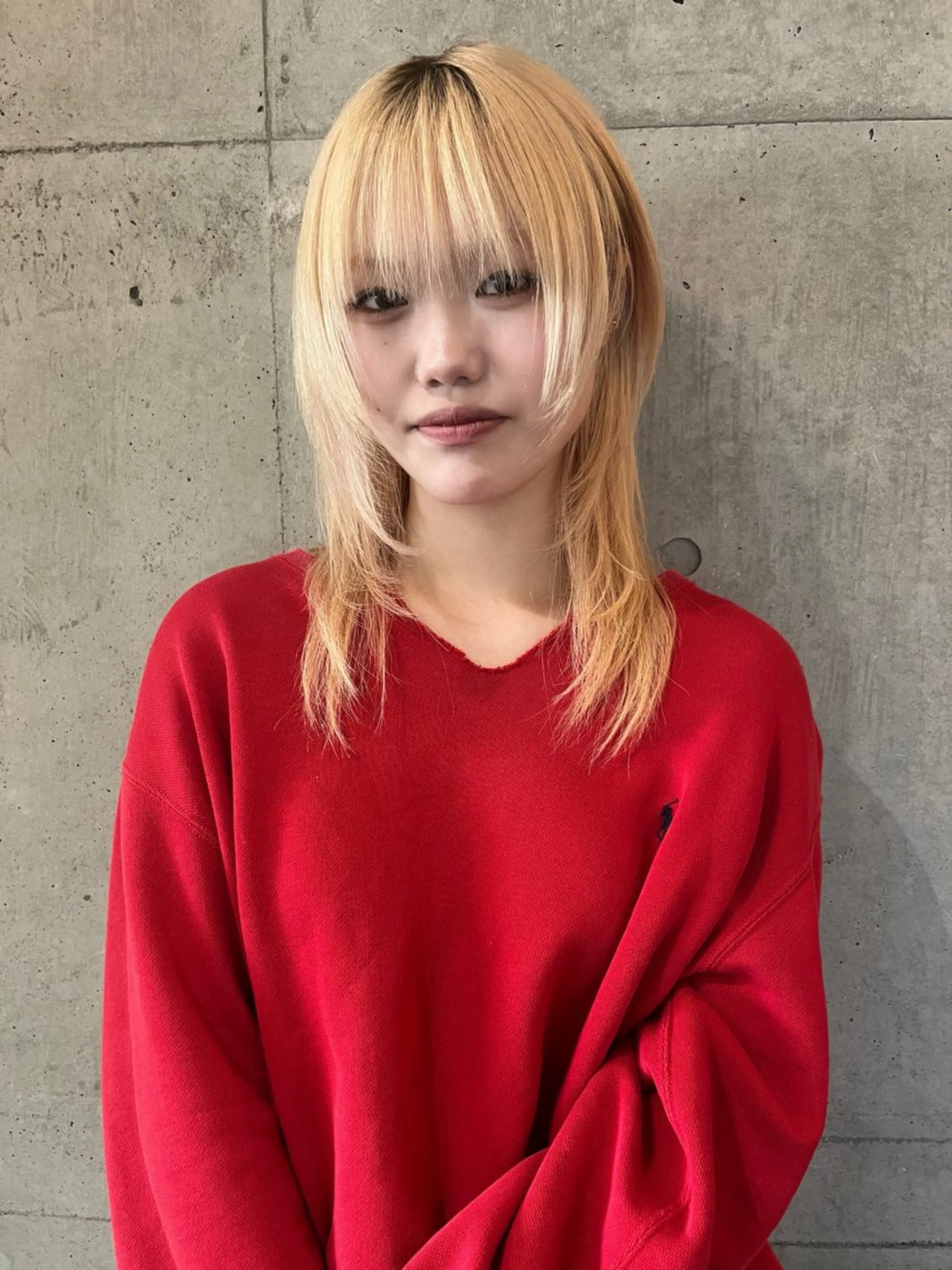 ミディアム ボブレイヤー ボブ 顔まわりレイヤー ハイレイヤー 韓国風ヘア レイヤーカット\ウル フ　chinatsuのヘアスタイル