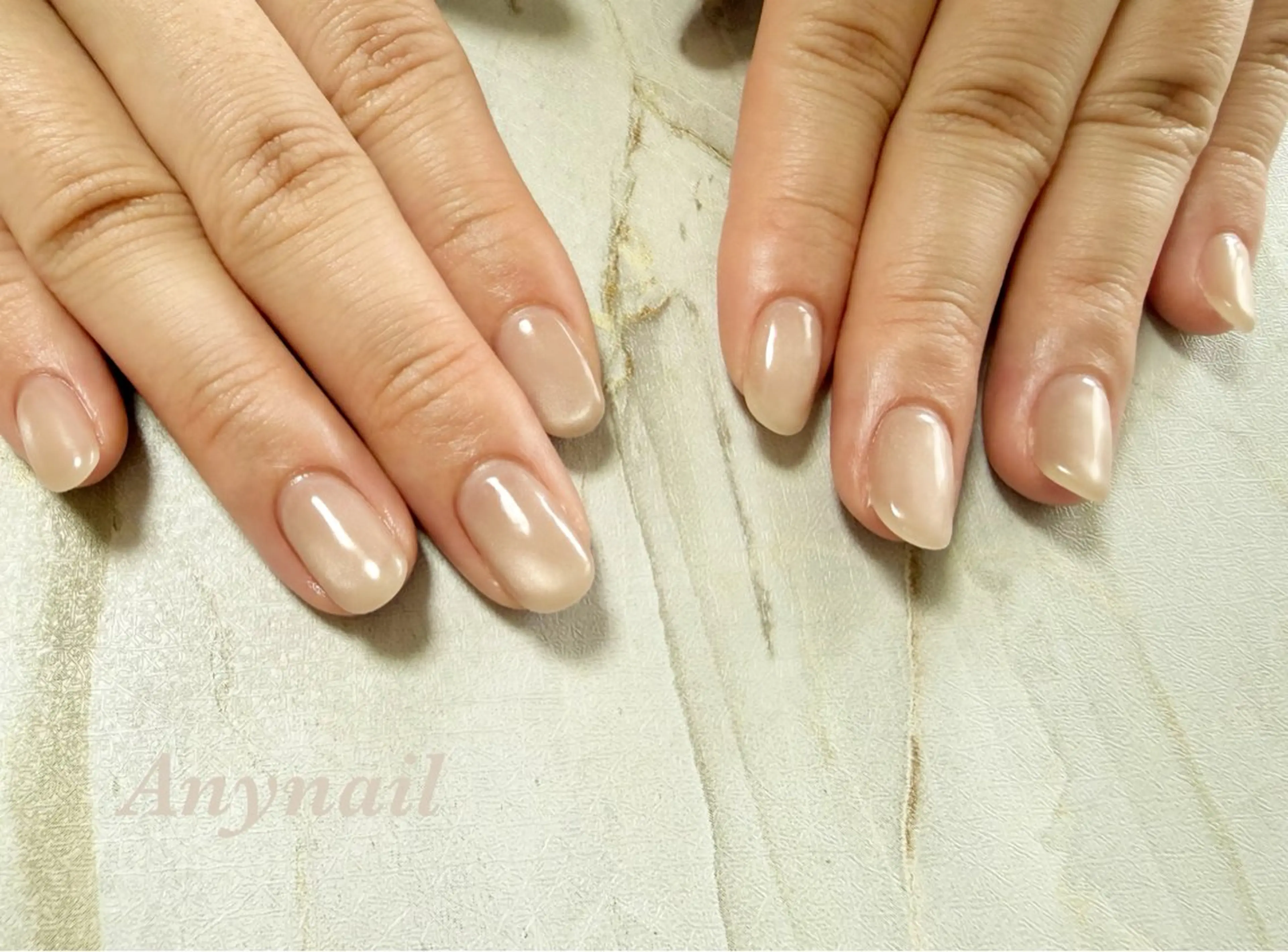 ネイル ブルー マグネットネイル オフィスネイル ワンカラーネイル ハンドネイル 岩澤 恵子のネイルデザイン