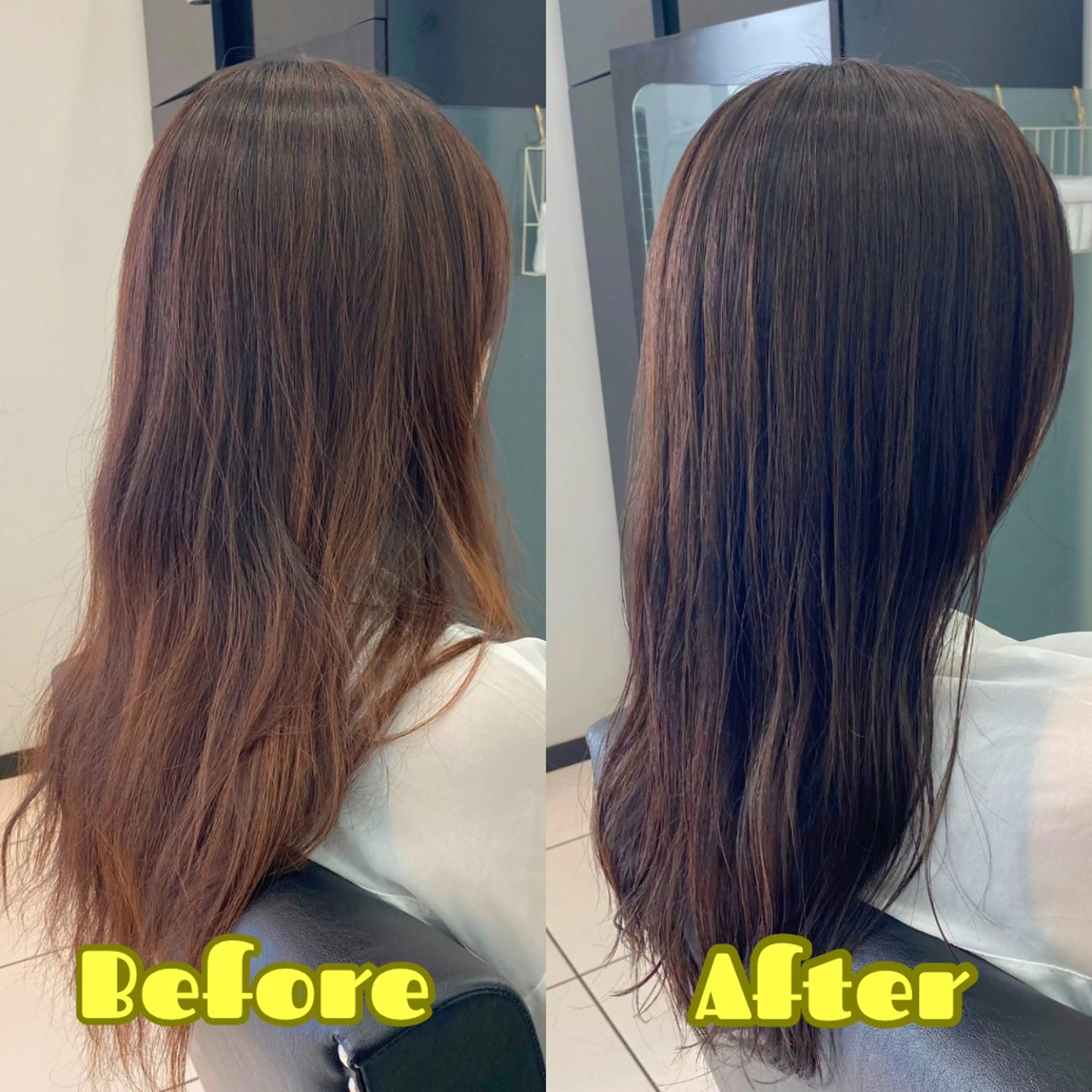 ミディアム カット ヘアカラー トリートメント YASU🍎CUT 赤系カラー/ヘアケアのヘアスタイル