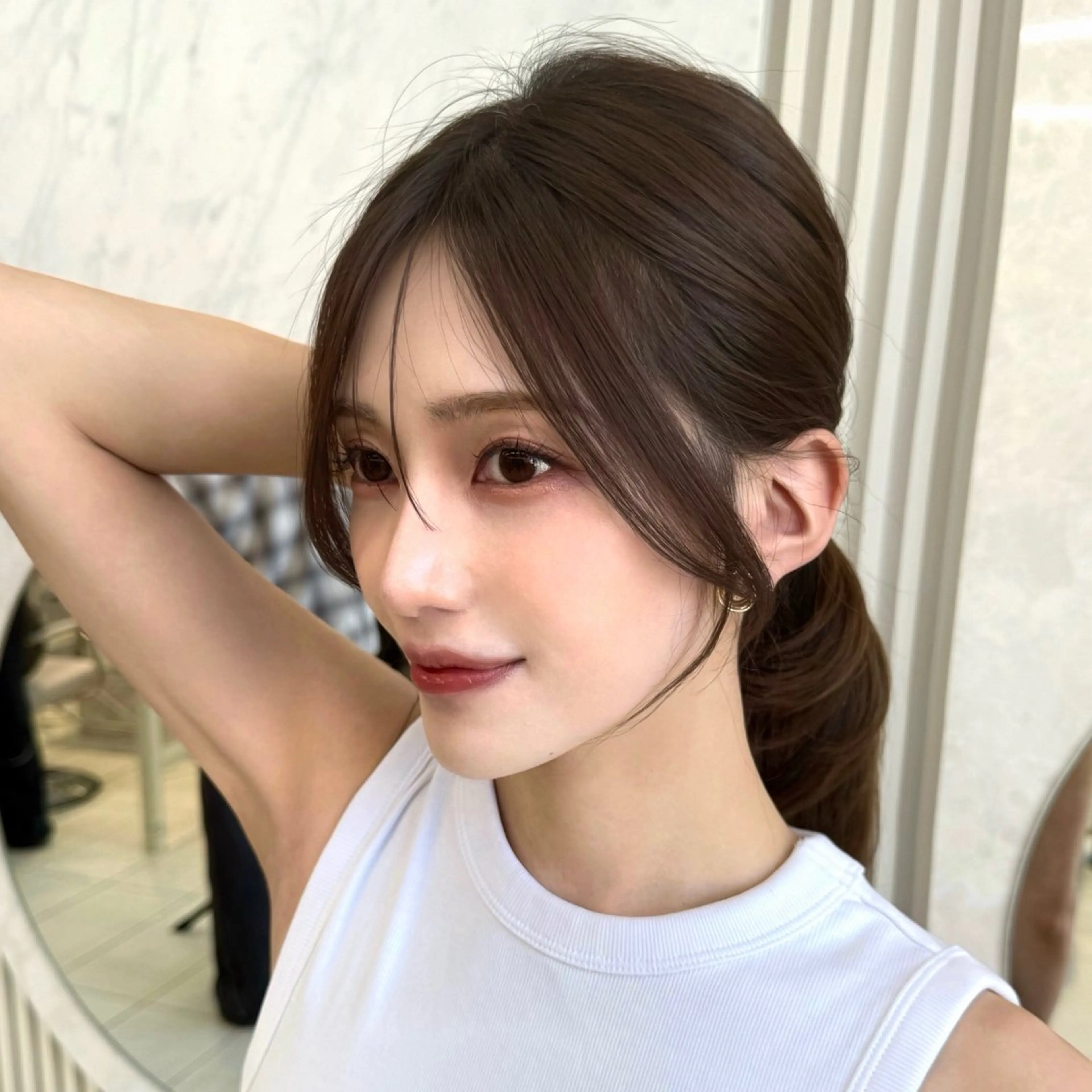 ミディアム カット 似合わせレイヤー/ 透明感カラーのヘアスタイル