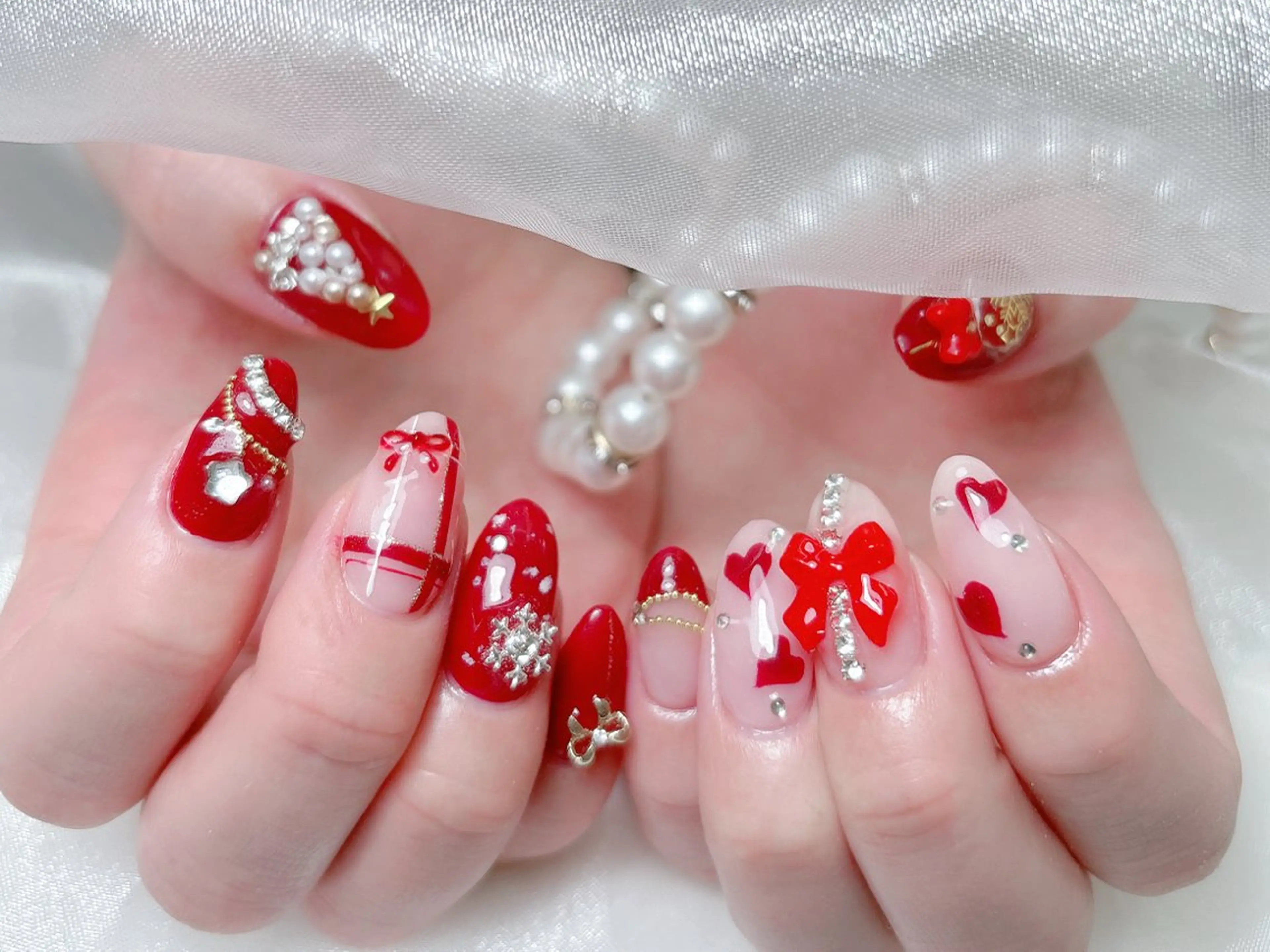 ネイル 成人式 ジェルネイル ロングネイル マグネットネイル ミディアムネイル ハンドネイル MoMoA Nail ネイル長さ出し専門店のネイルデザイン