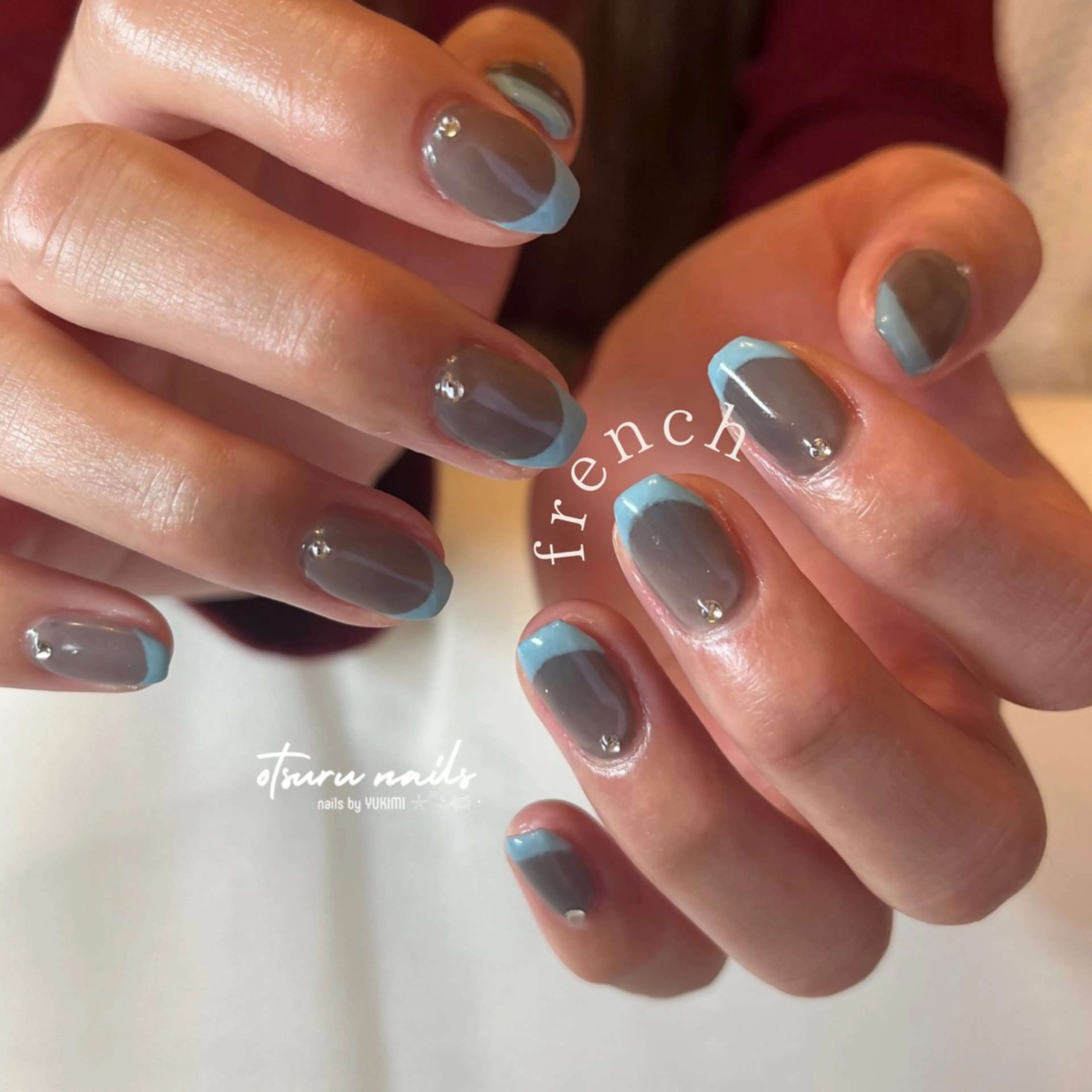 ネイル フレンチネイル マグネットネイル マグネットフレンチ ミラーネイル otsurunail (オツルネイル)のネイルデザイン