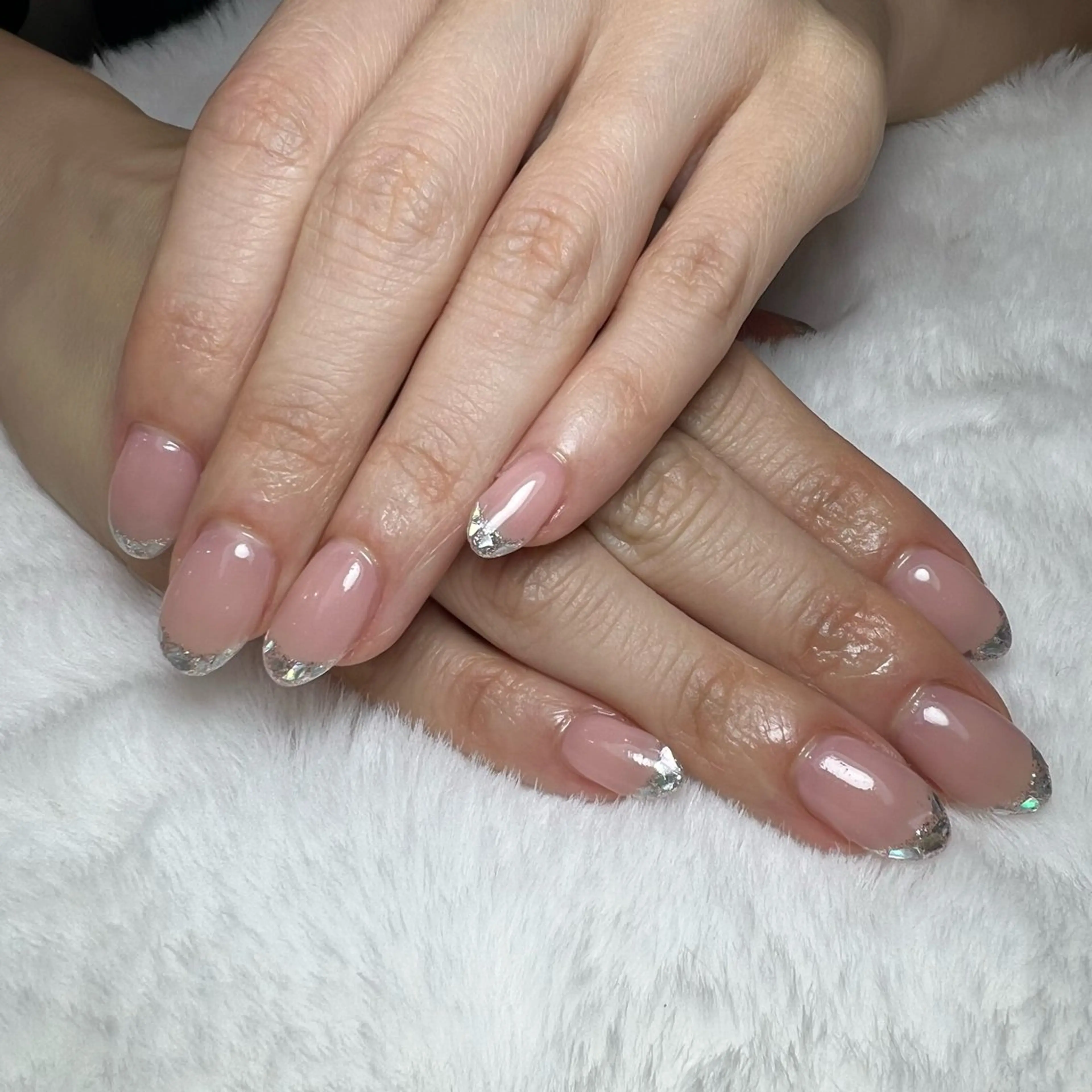 ネイル アートネイル フラッシュネイル フレンチネイル ジェルネイル ガラスフレンチ share. yurieのネイルデザイン