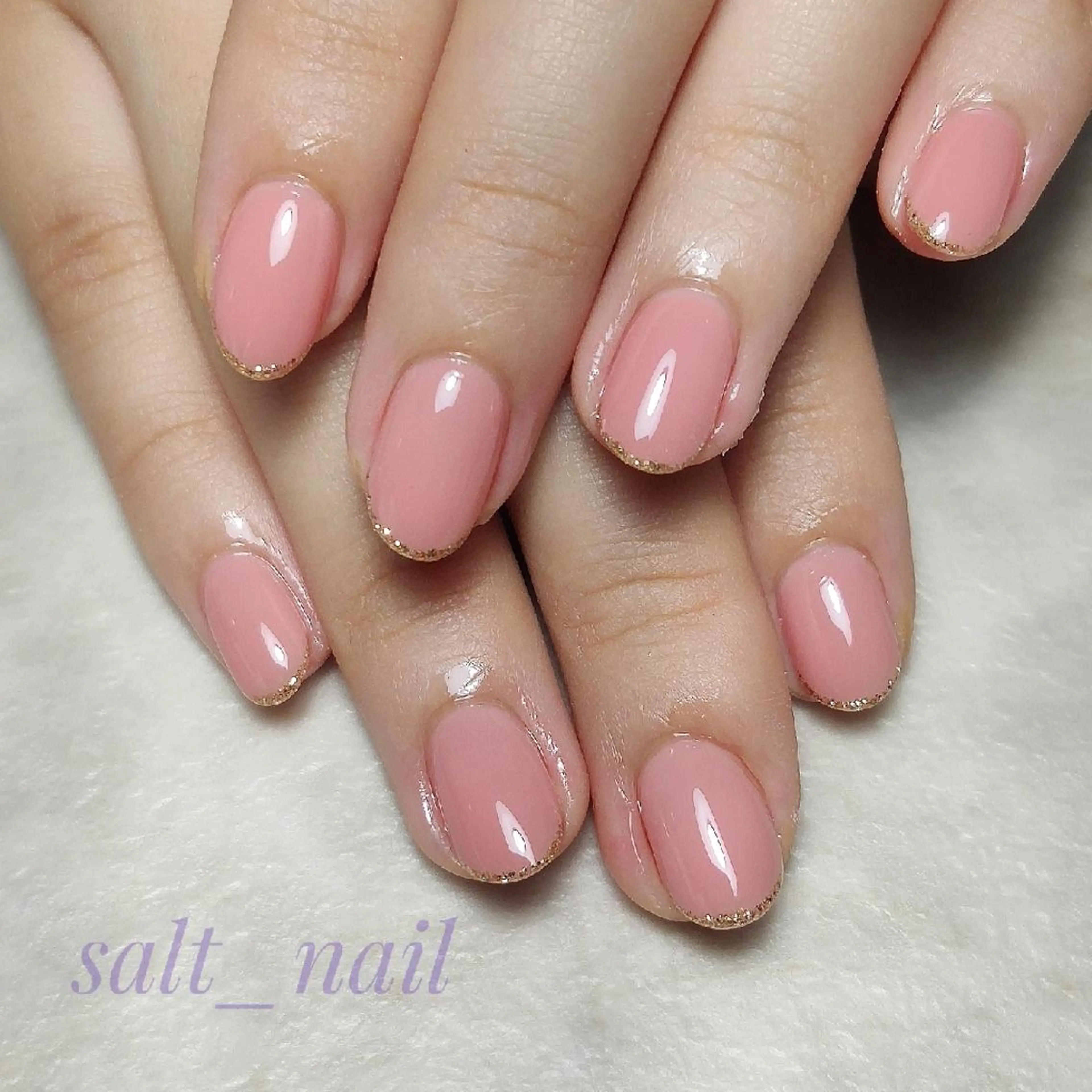 ネイル フレンチネイル ラメ(グリッター) 個人サロン saltnailのネイルデザイン