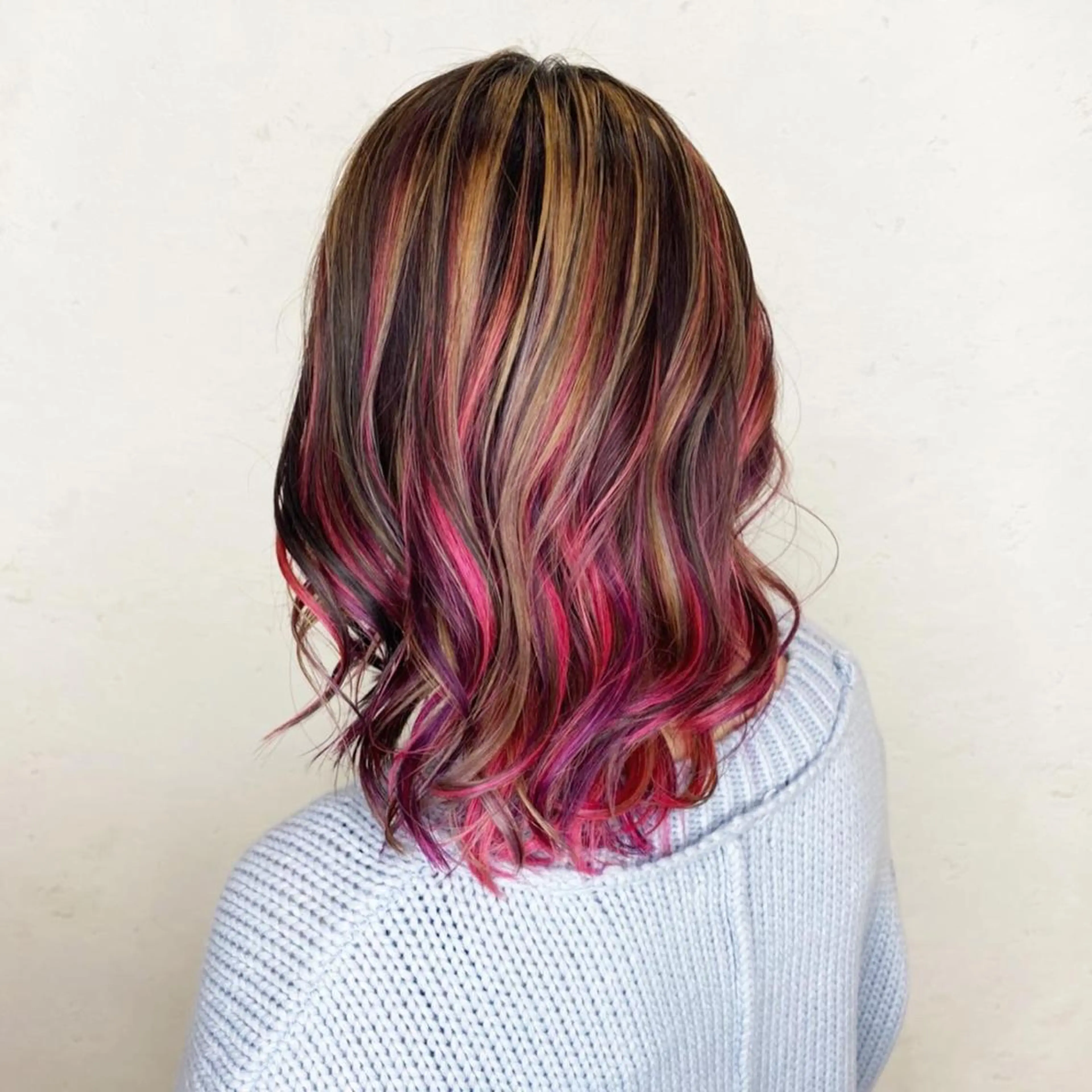 セミロング 太白区/白髪ぼかし ハイライト/千葉達人のヘアスタイル