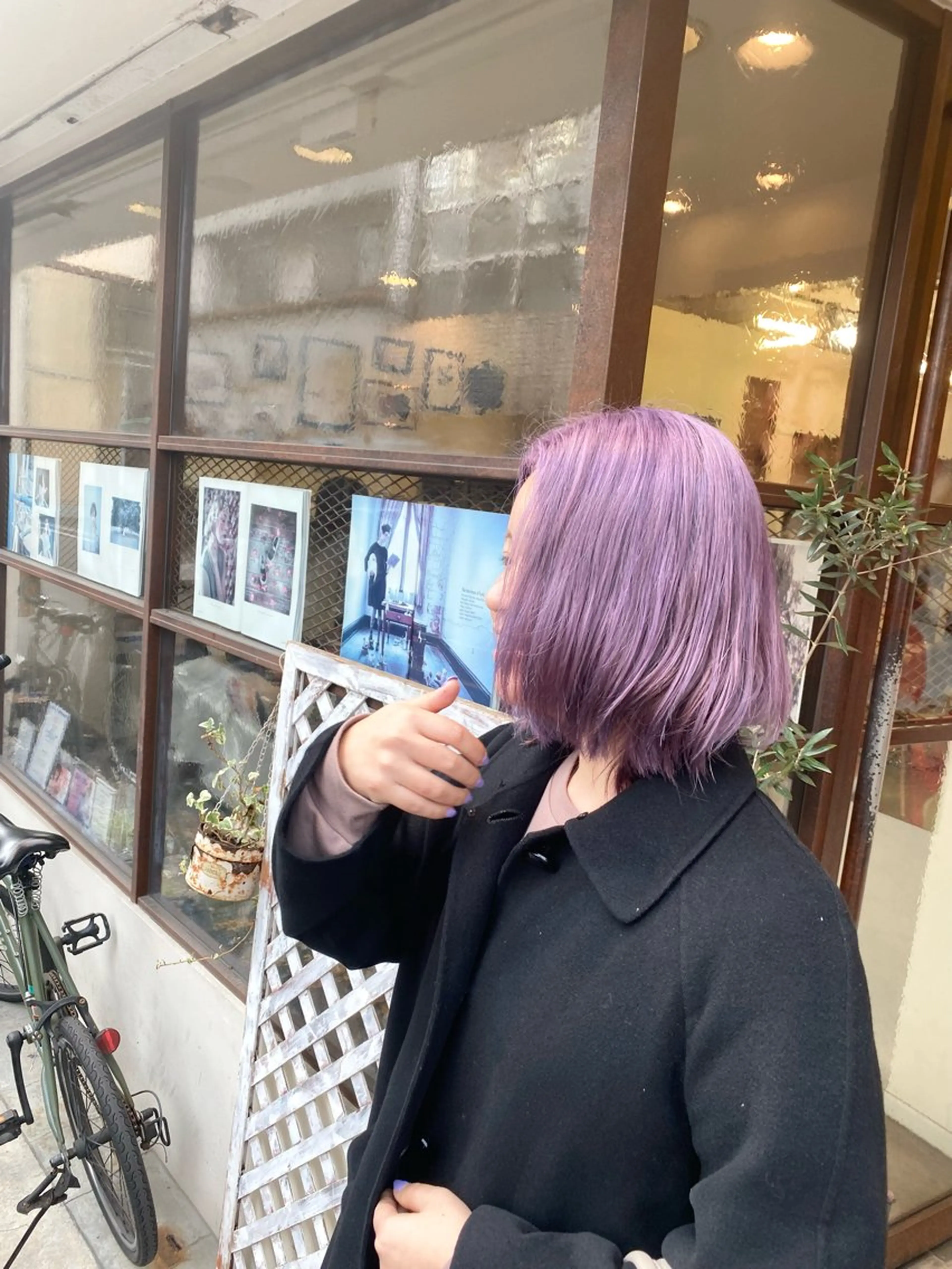 ミディアム カラー パープルカラー シルバー ウチダ ユウヤのヘアスタイル