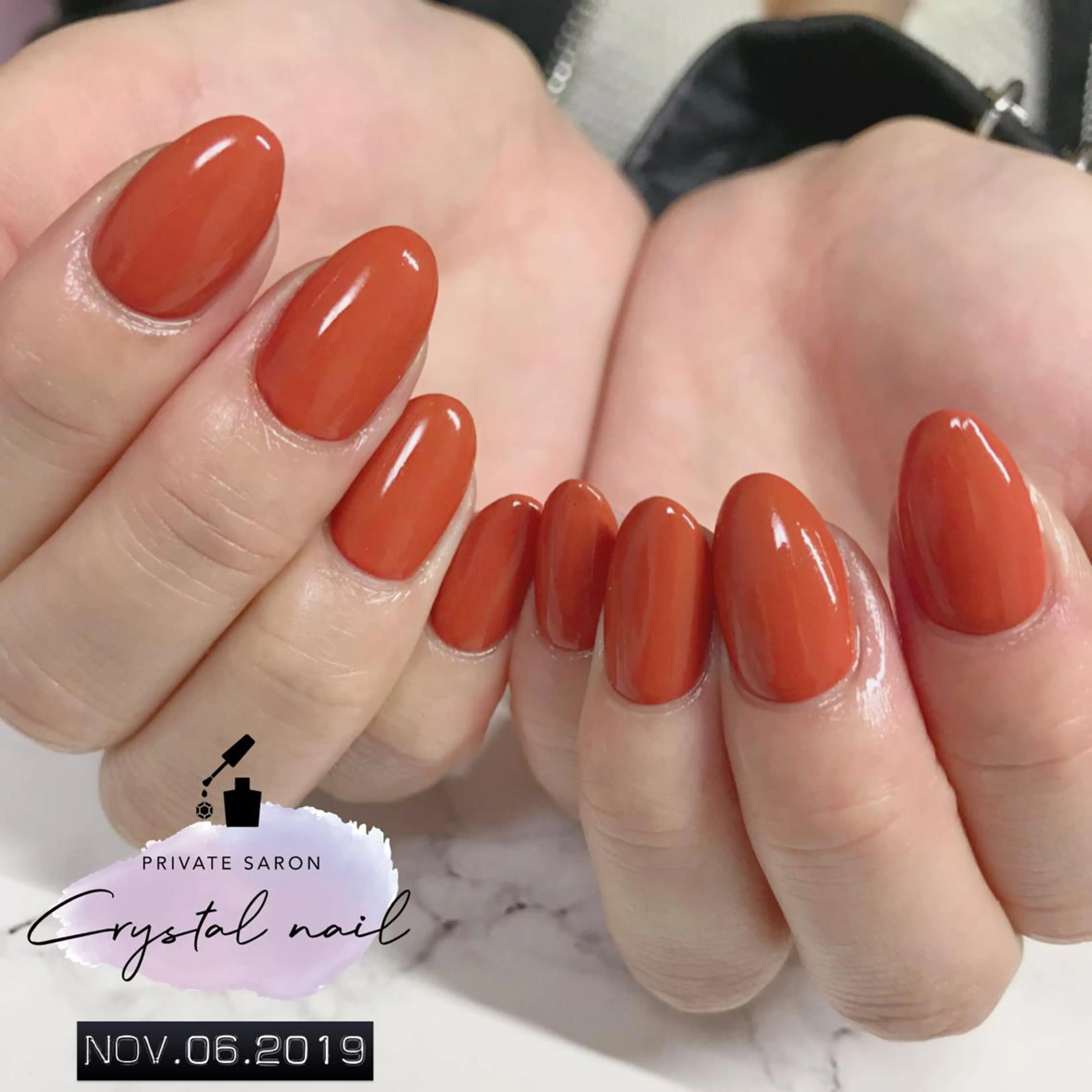 ネイル オレンジ ハンドネイル SCENERY NAILのネイルデザイン