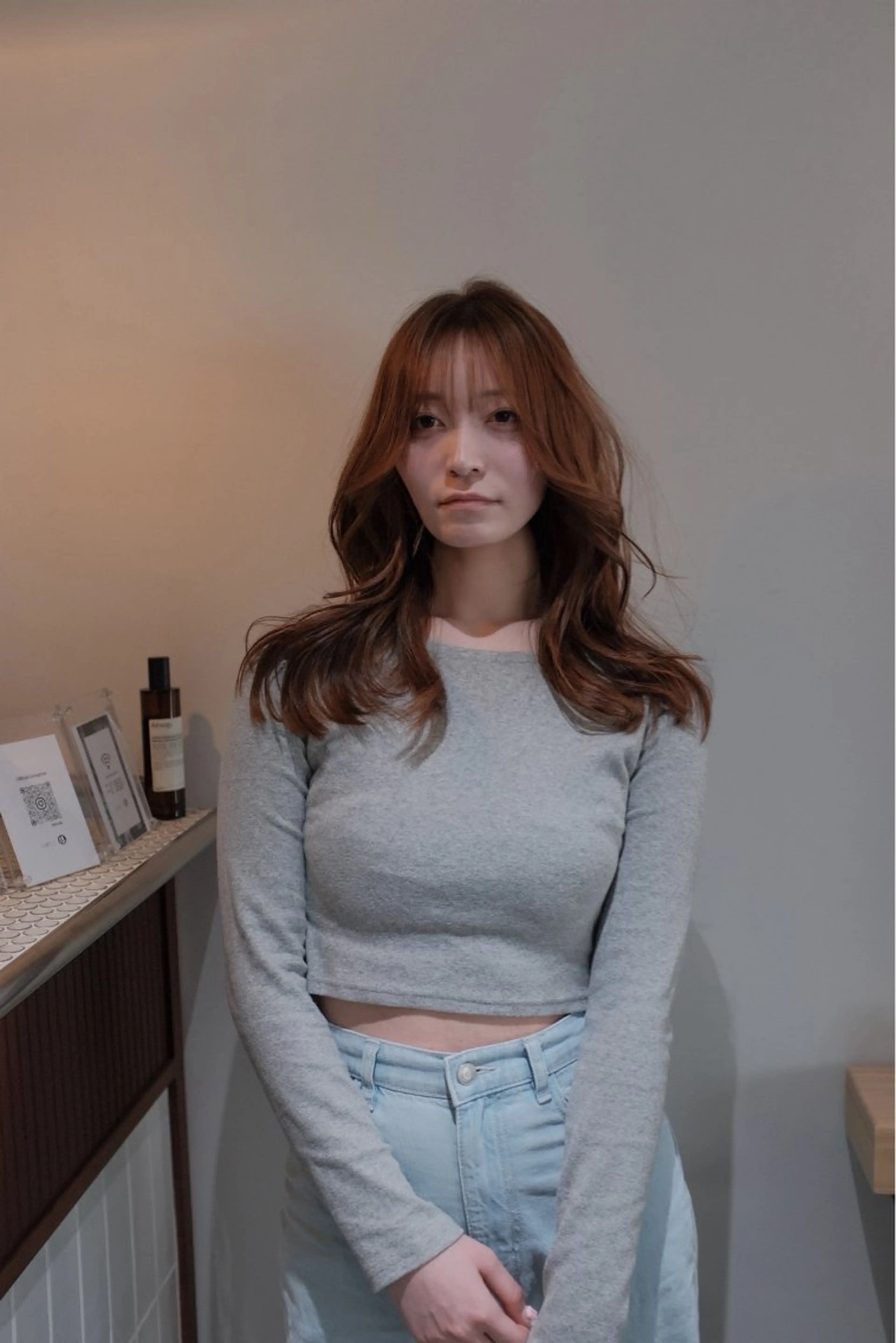 セミロング カラー ヘアアレンジ カット ヘアカラー トリートメント opus 店長大和 レイヤー/赤み消しのヘアスタイル