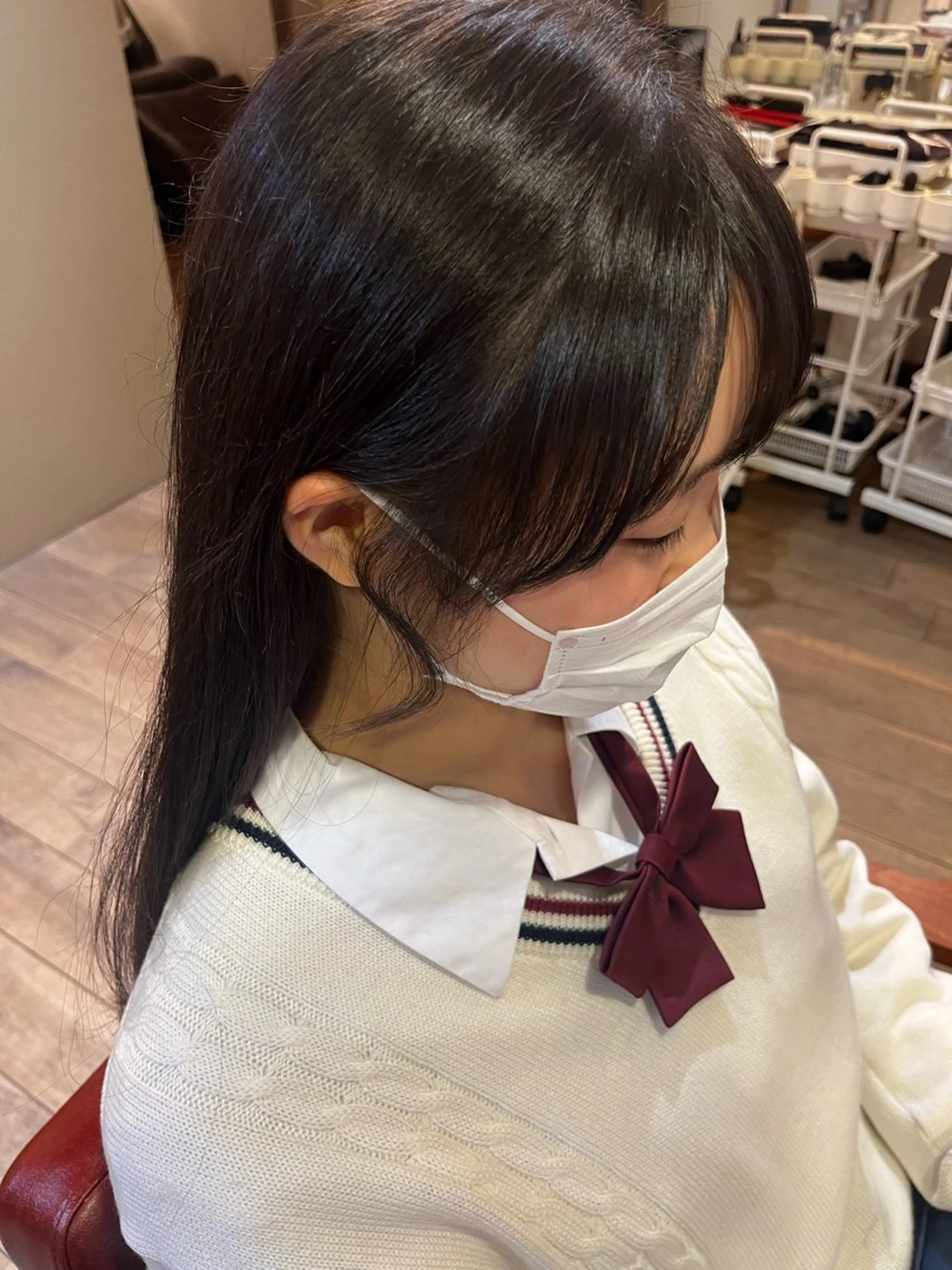 セミロング 顔周りカット トリートメント 臺 佳連のヘアスタイル