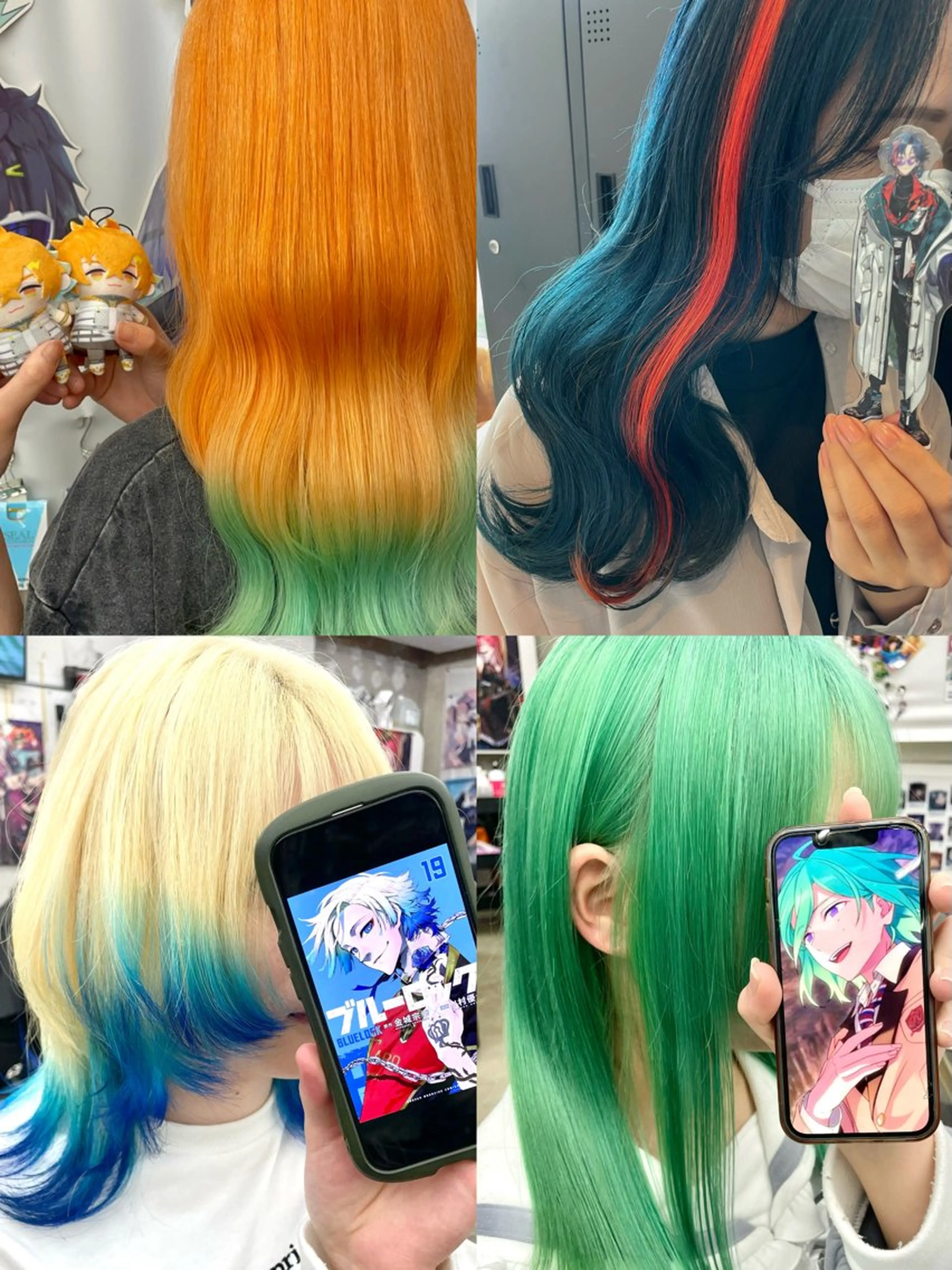 ミディアム カラー ブリーチ ケアブリーチ ヘアカラー トリートメント インナーカラー 推し ブリーチ  髪質改善のヘアスタイル