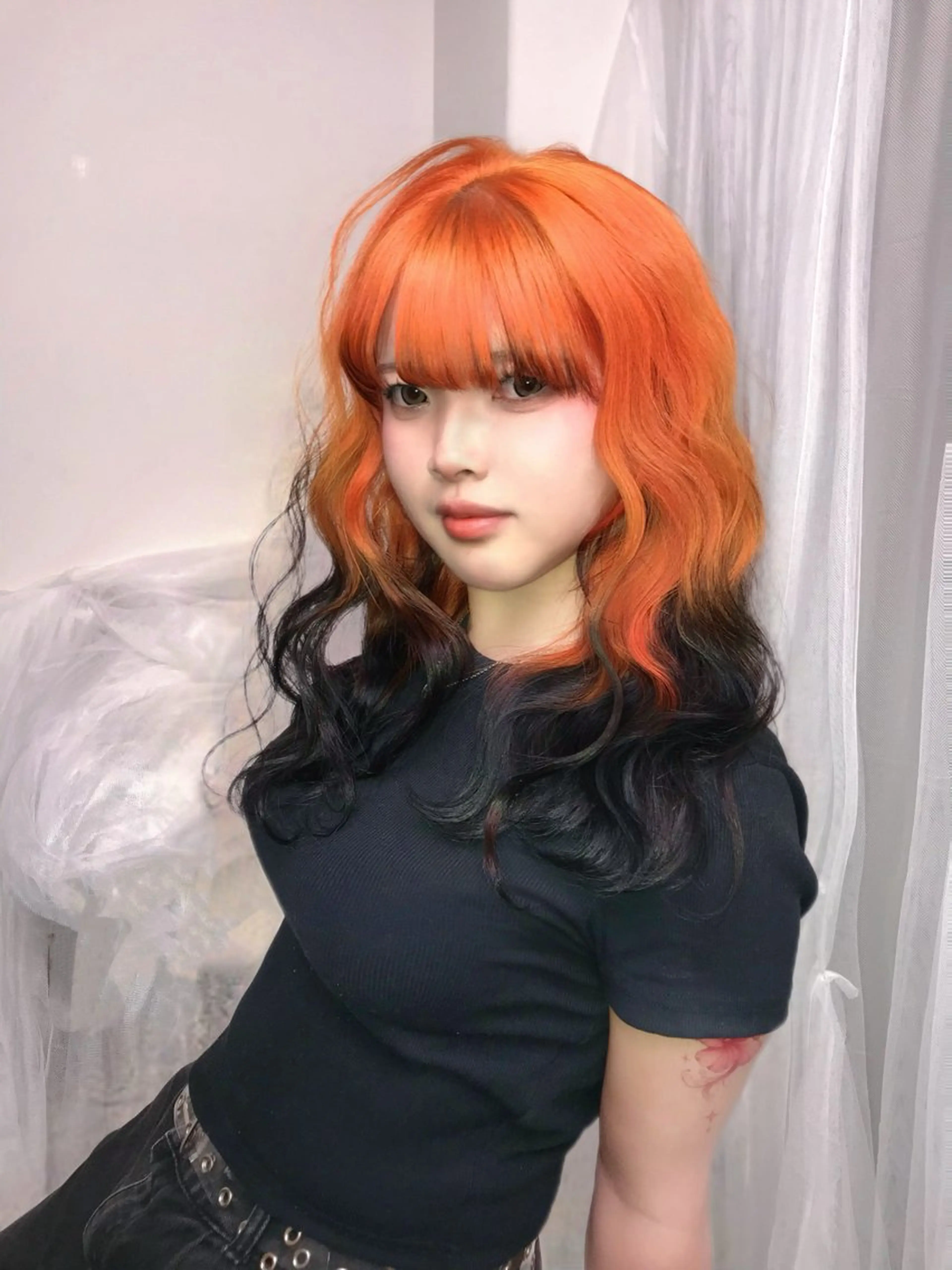 ロング カラー ヘアカラー トリートメント ヘアセット HARUNA/原宿/ デザイン/カットのヘアスタイル