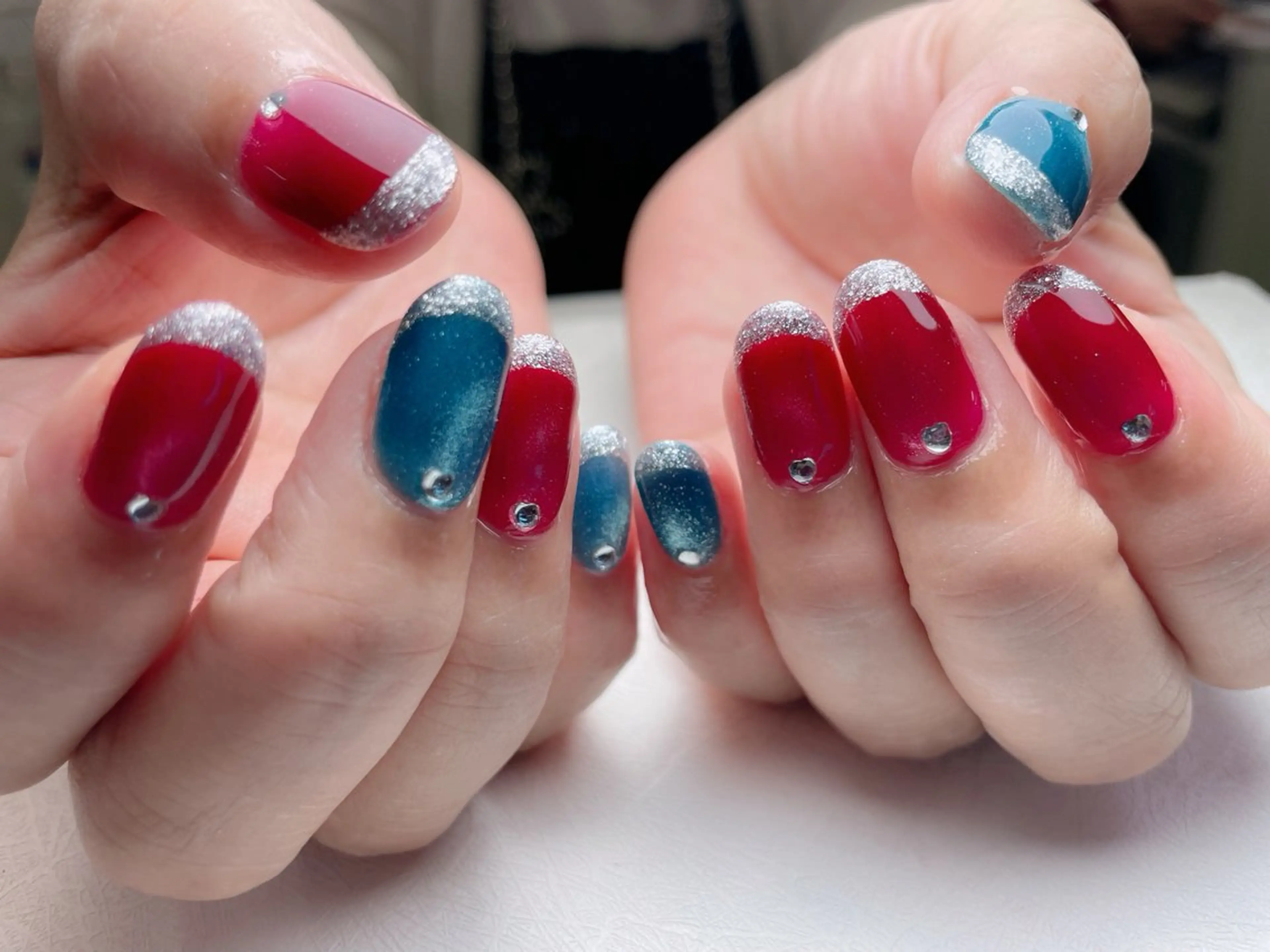 ネイル オーロラネイル 長さ出し フットネイル フレンチネイル 韓国ネイル 中野駅から2分 MEO NAILのネイルデザイン