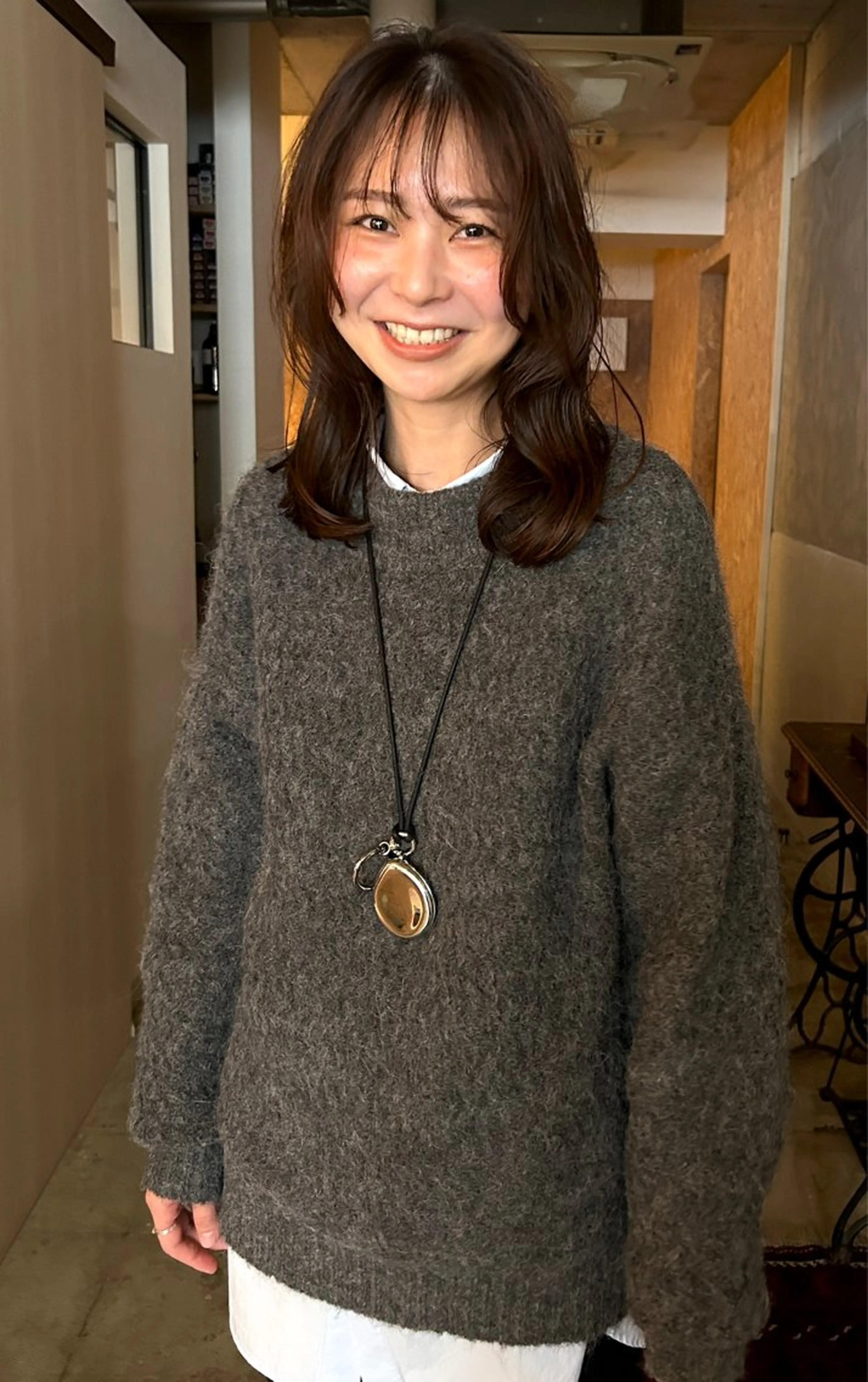 セミロング パーマ セミロングパーマ カット パーマ さの あやねのヘアスタイル