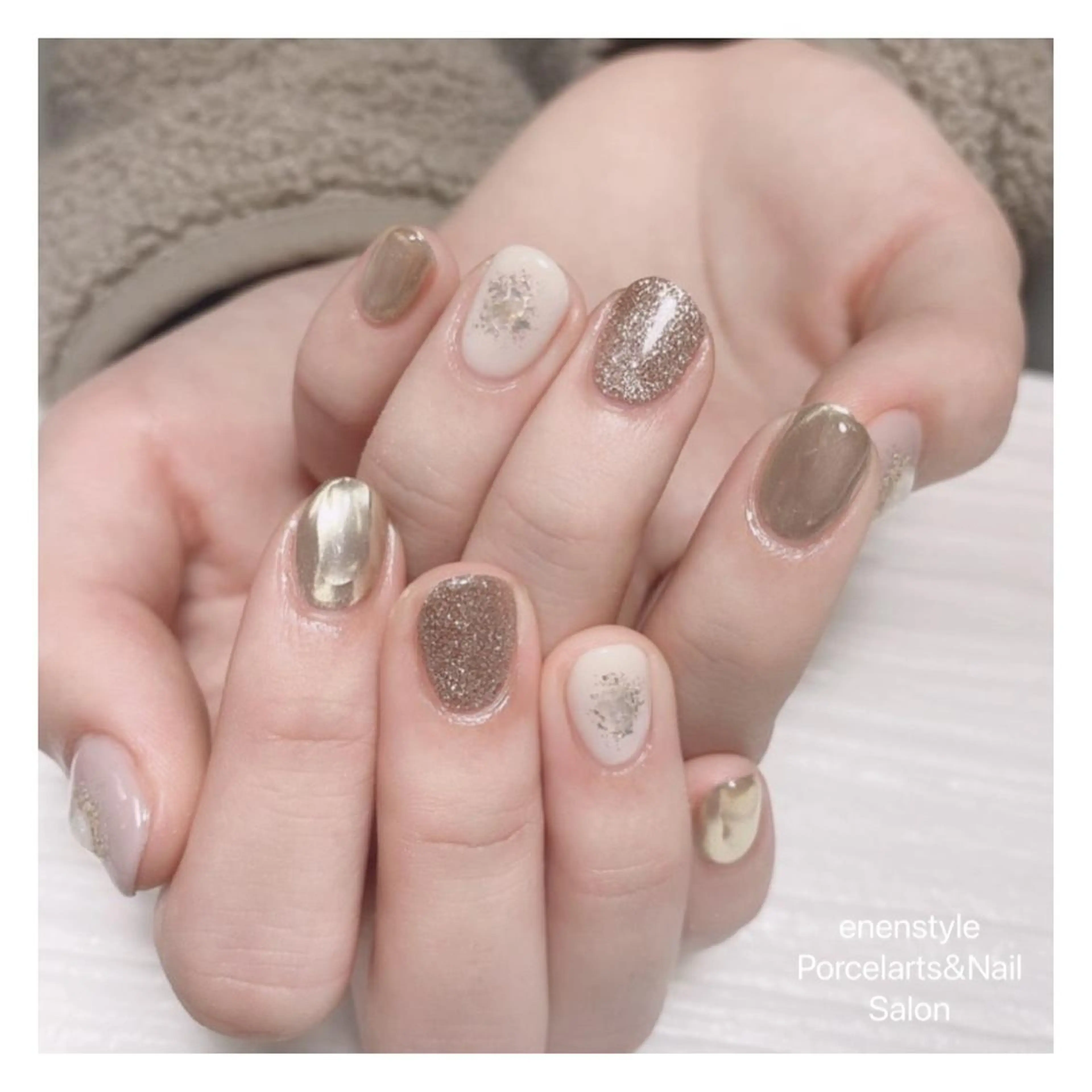 ミディアム ネイル ハンドネイル 👑enen style👑のネイルデザイン