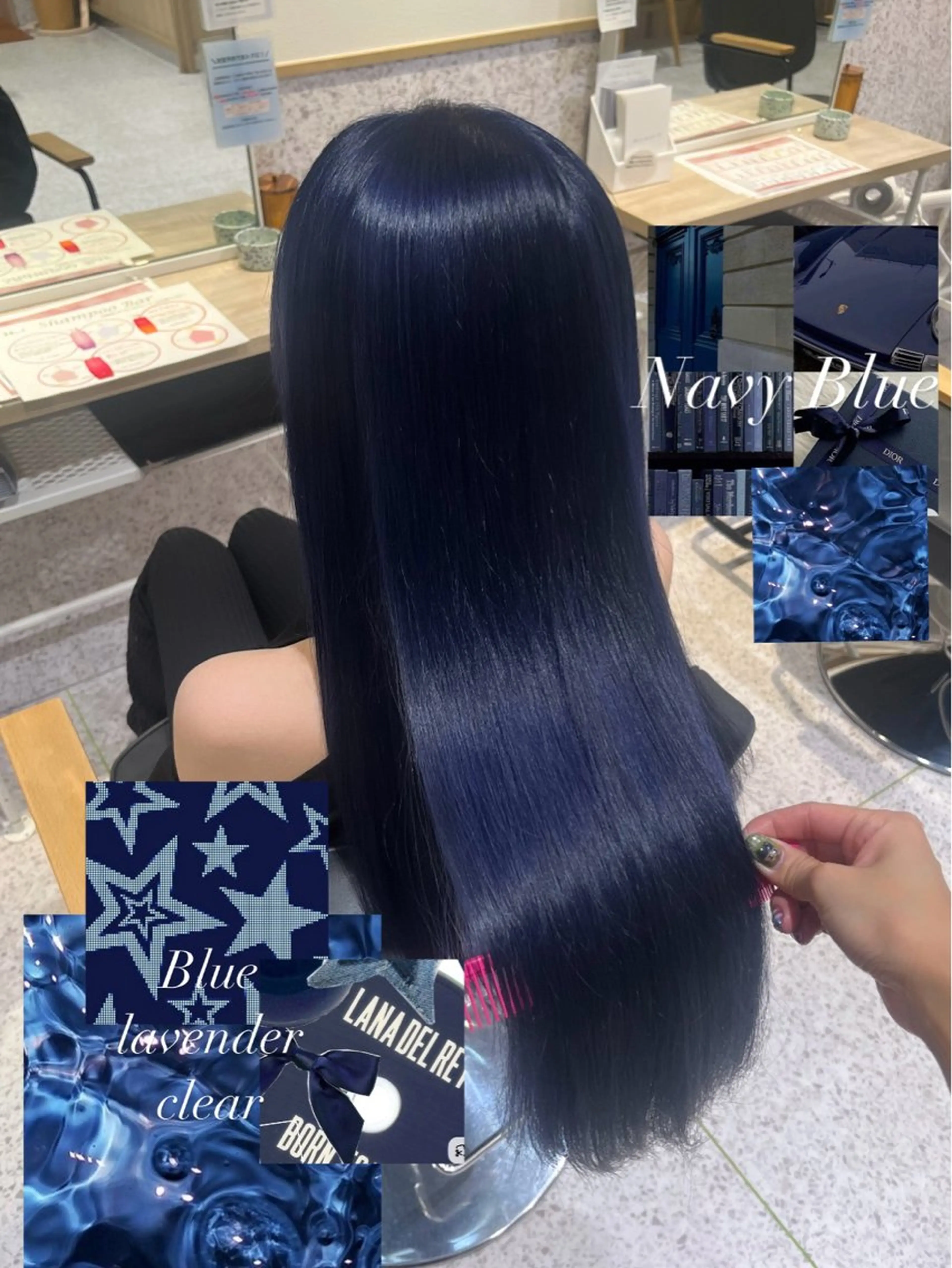 ロング カラー ブリーチ ブルーカラー ブルーラベンダー ダブルカラー ラベンダーカラー ヘアカラー 髪質改善&艶カラー/ ほんだあみ (♡)のヘアスタイル