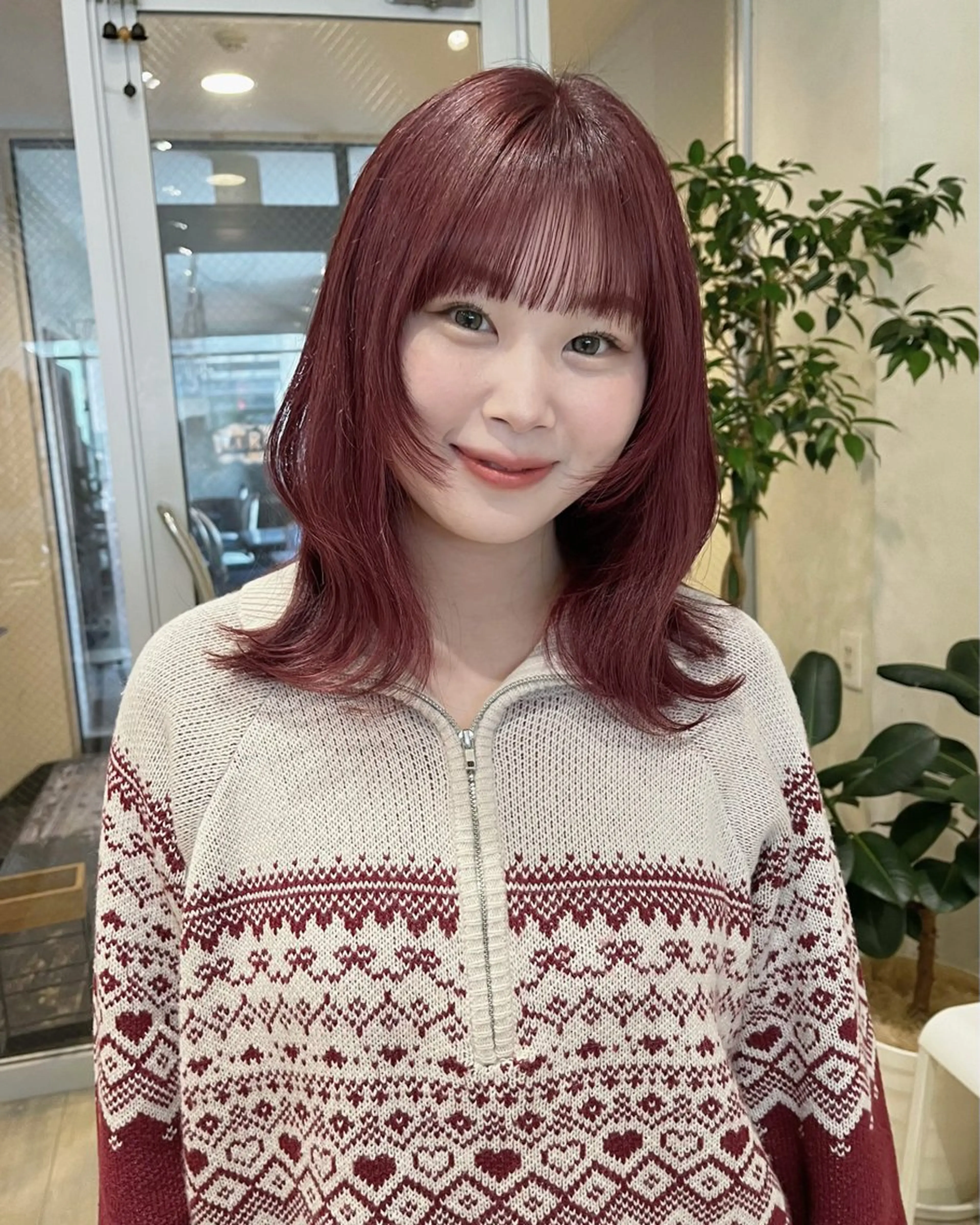 ミディアム カラー ヘアカラー トリートメント nakahara madokaのヘアスタイル