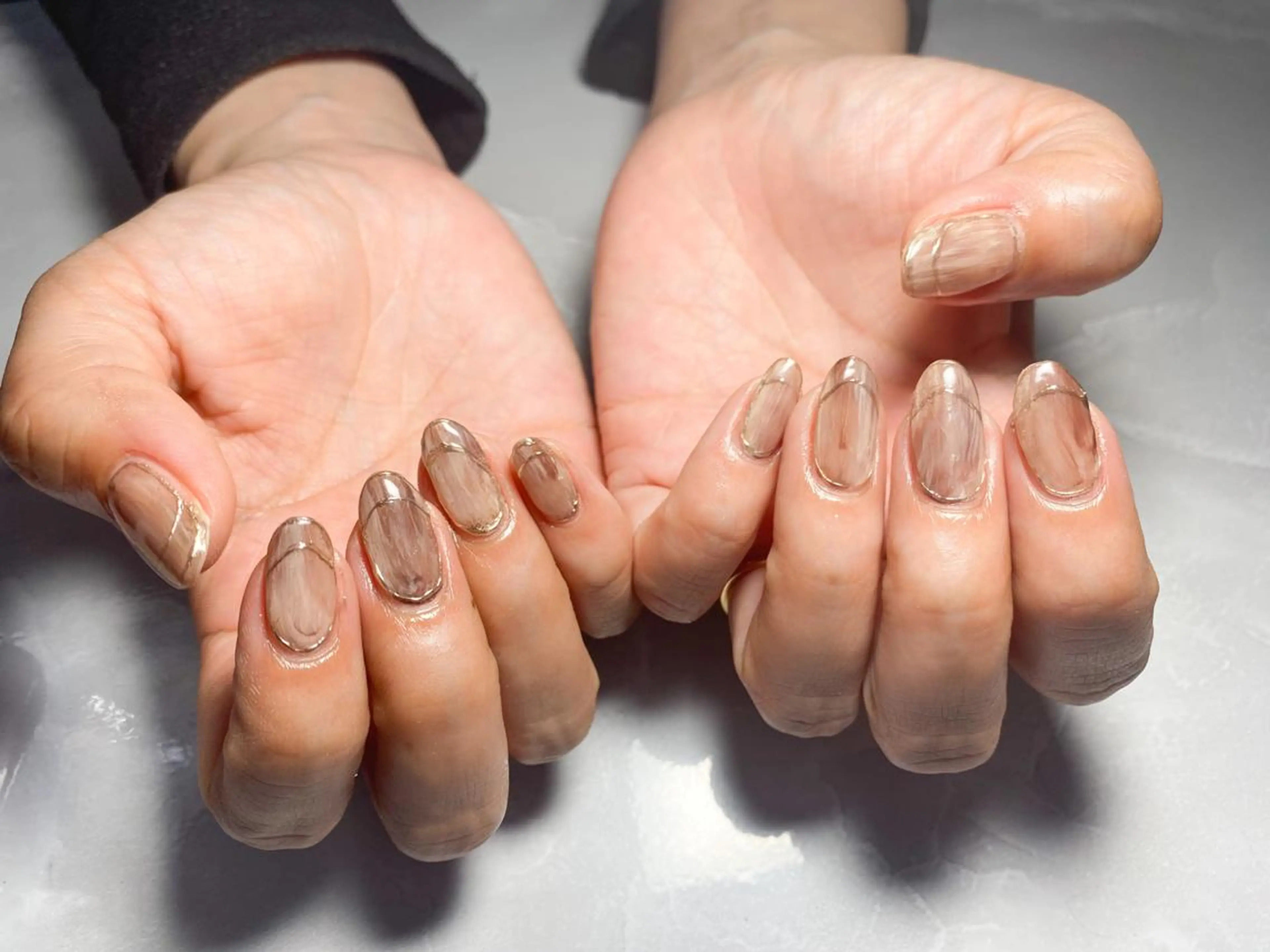 ネイル 大理石ネイル(マーブル) ニュアンスネイル nail en💅 キッズスペース有のネイルデザイン