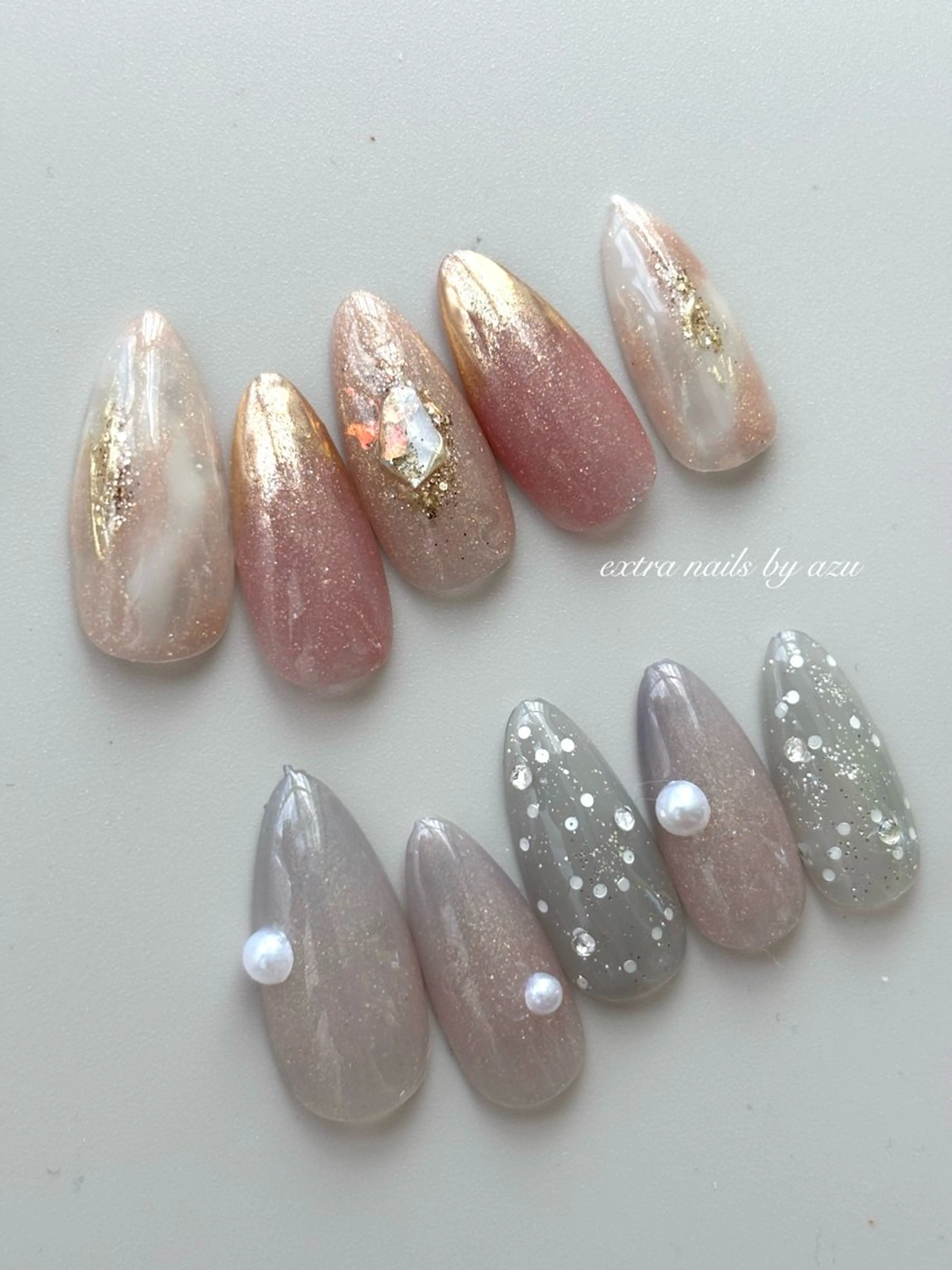 ネイル アートネイル グラデーション ニュアンスネイル ハンドネイル extranails ／lemellaのネイルデザイン