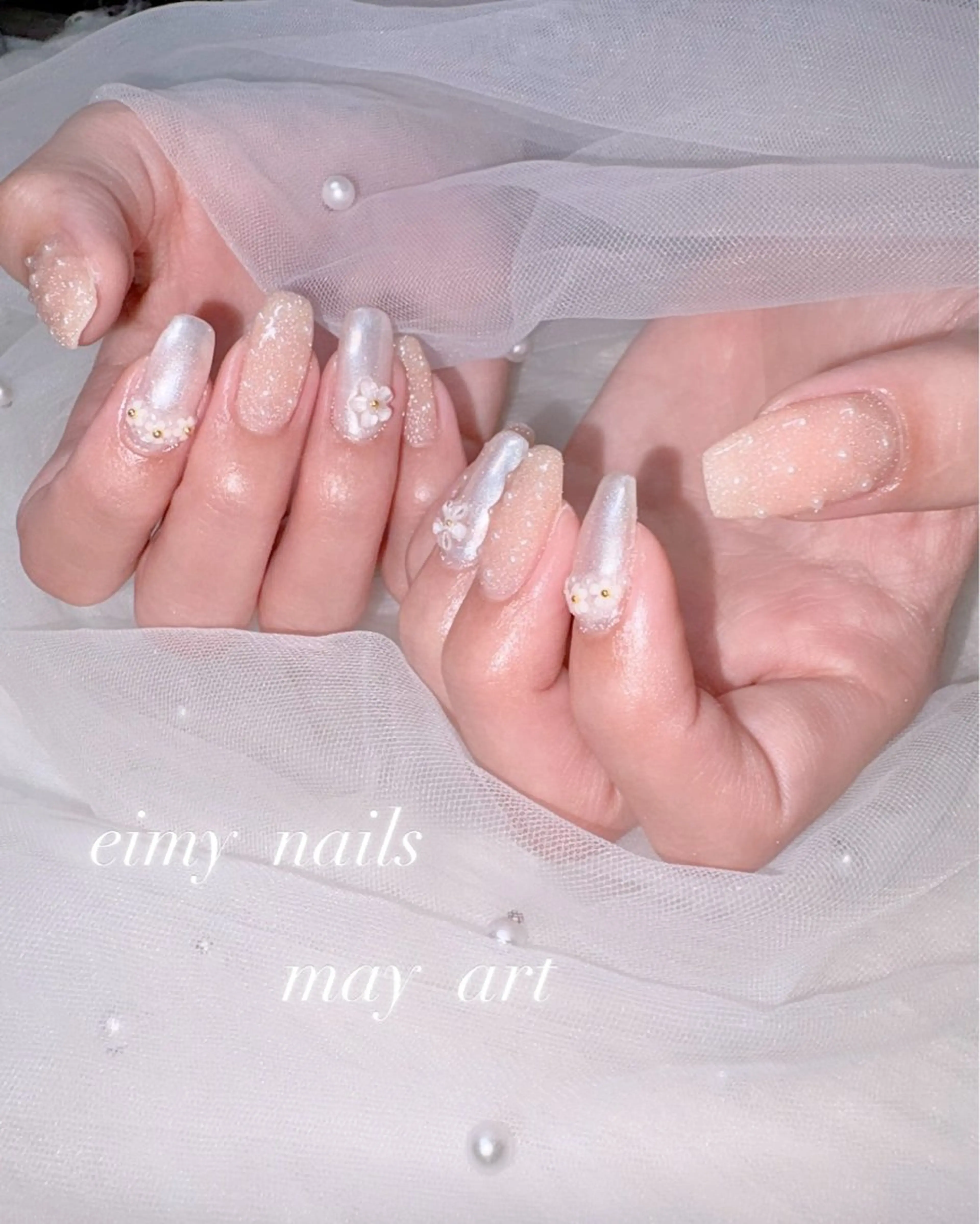 ネイル オーロラネイル ドット フラッシュネイル フラワーネイル 韓国ネイル eimy nails♡のネイルデザイン