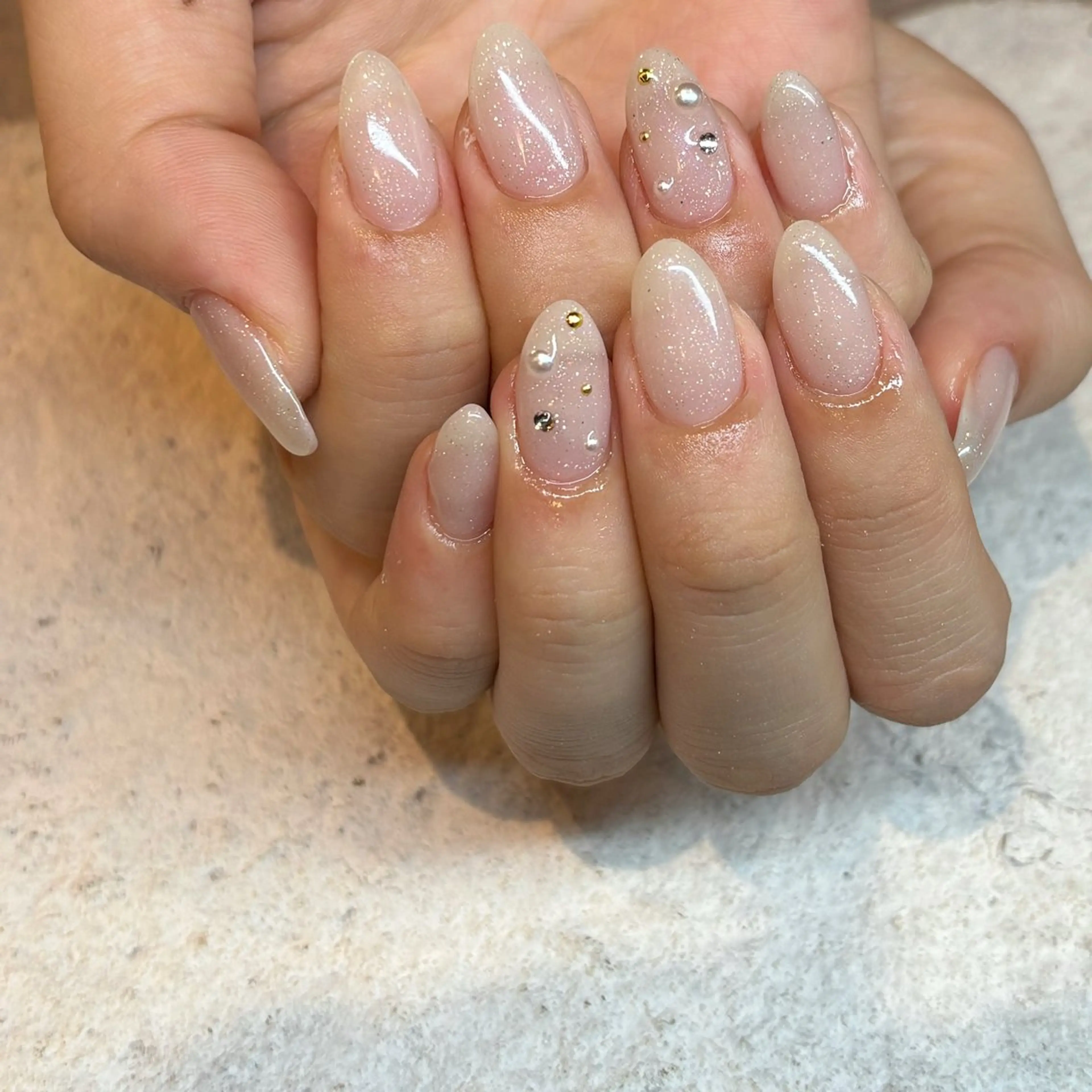 ネイル ラメ(グリッター) HONOKA W 【深江橋店】のネイルデザイン