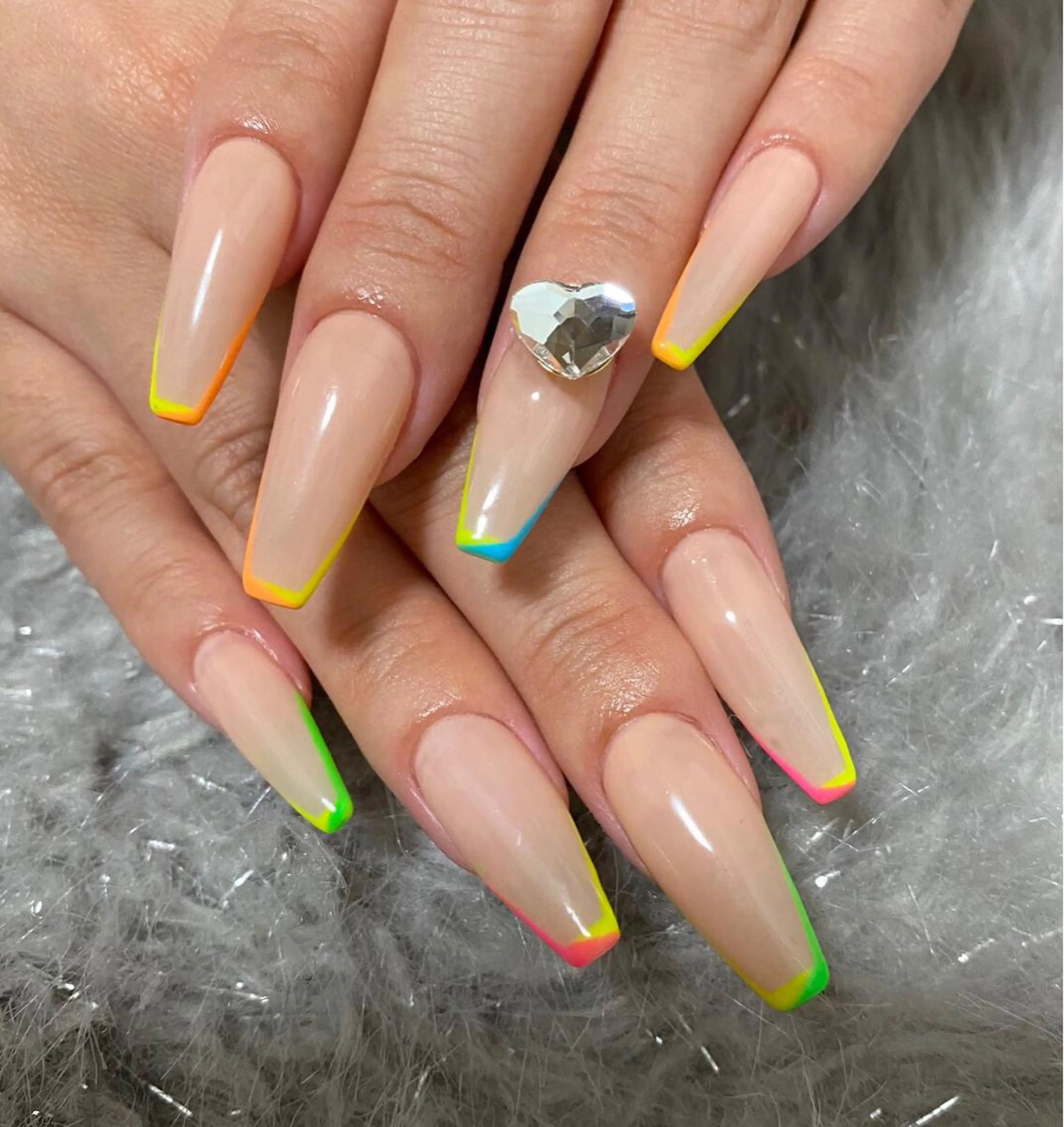 ロング ネイル フレンチネイル ハート スカルプネイル LUNE NAILのその他イメージ