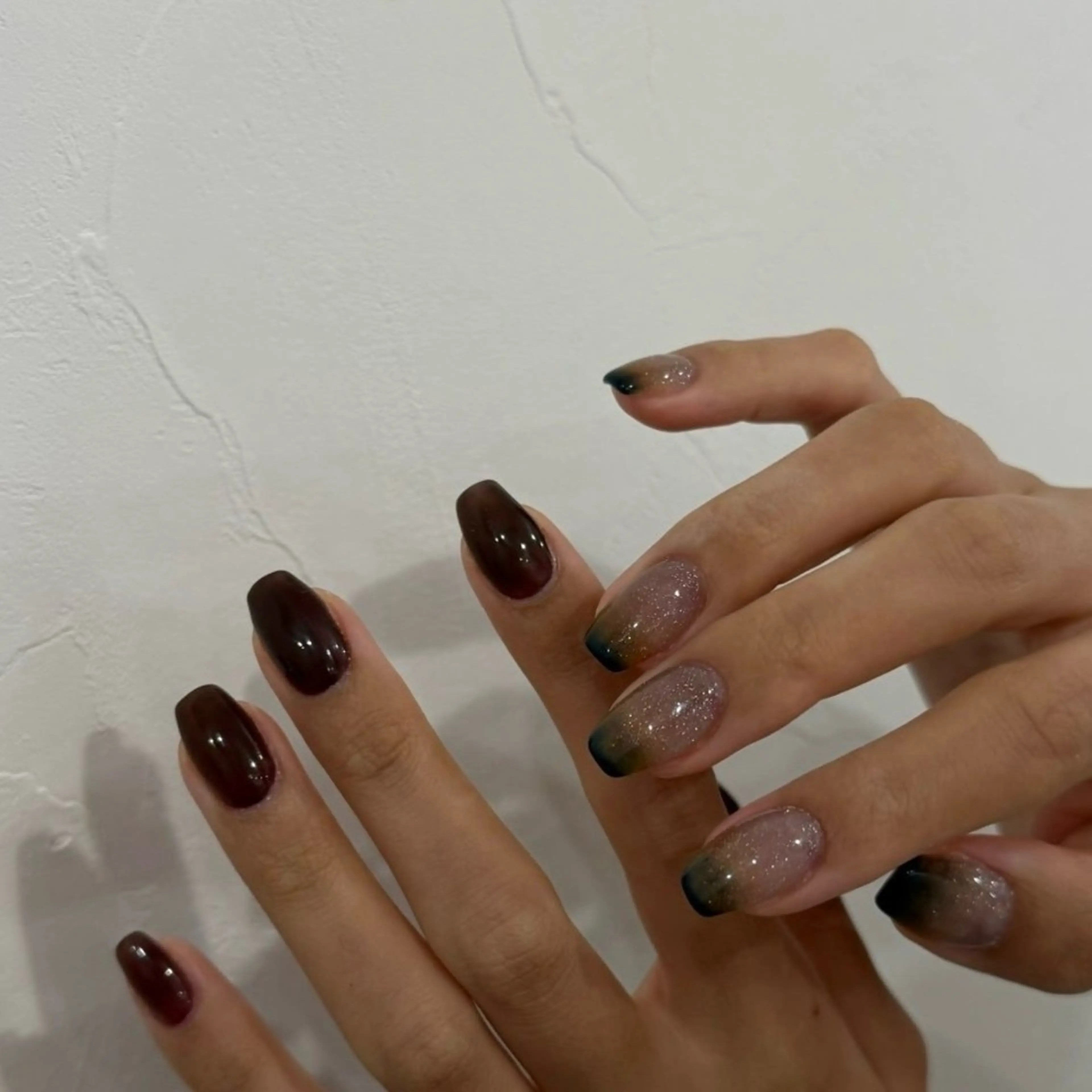 ネイル ボルドー グラデーション ハンドネイル nail‪◯ petitnanoのネイルデザイン