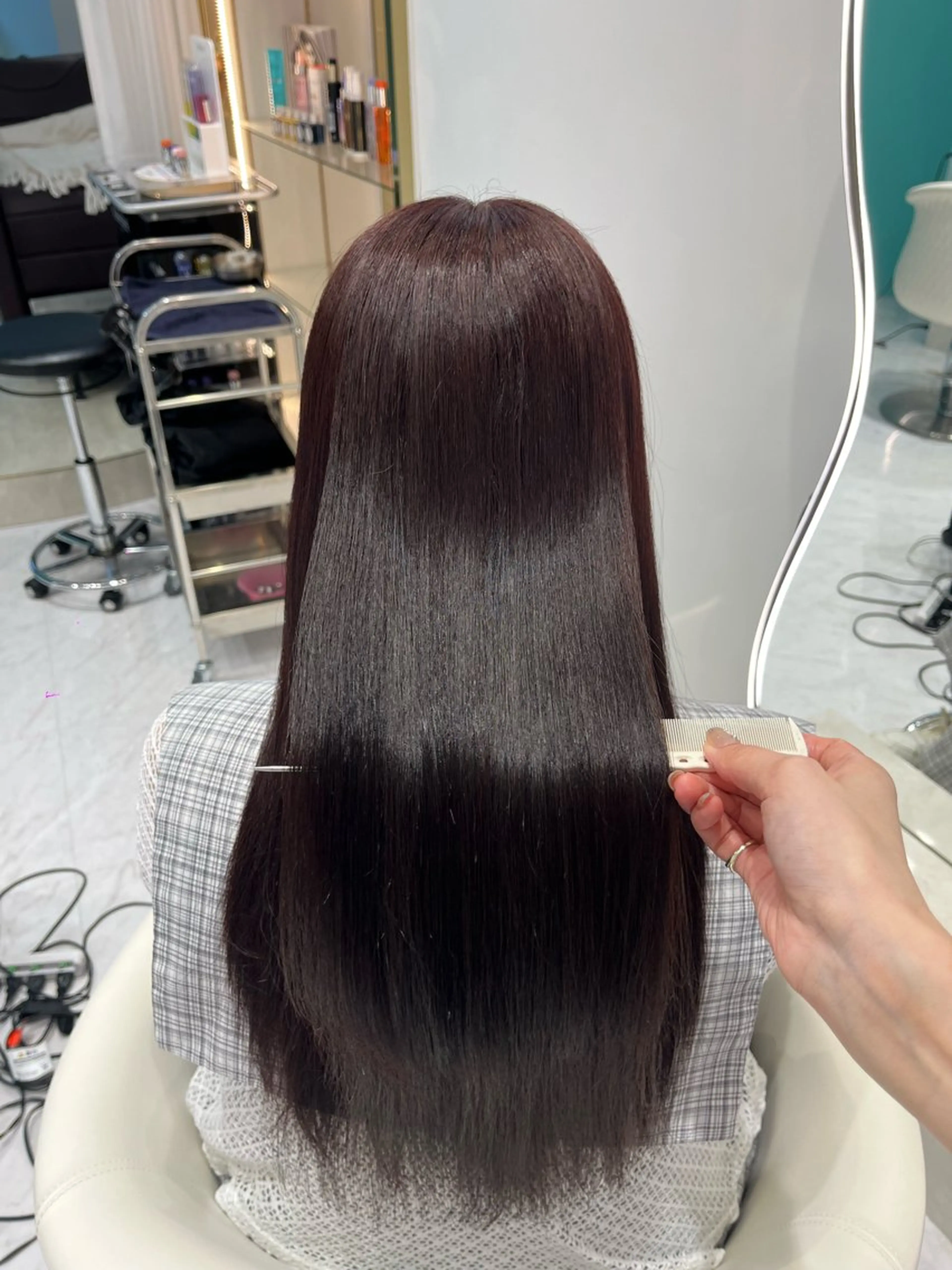 ロング カラー カット ヘアカラー トリートメント 名駅/大人韓国ヘア 艶カラー/Rihoのヘアスタイル