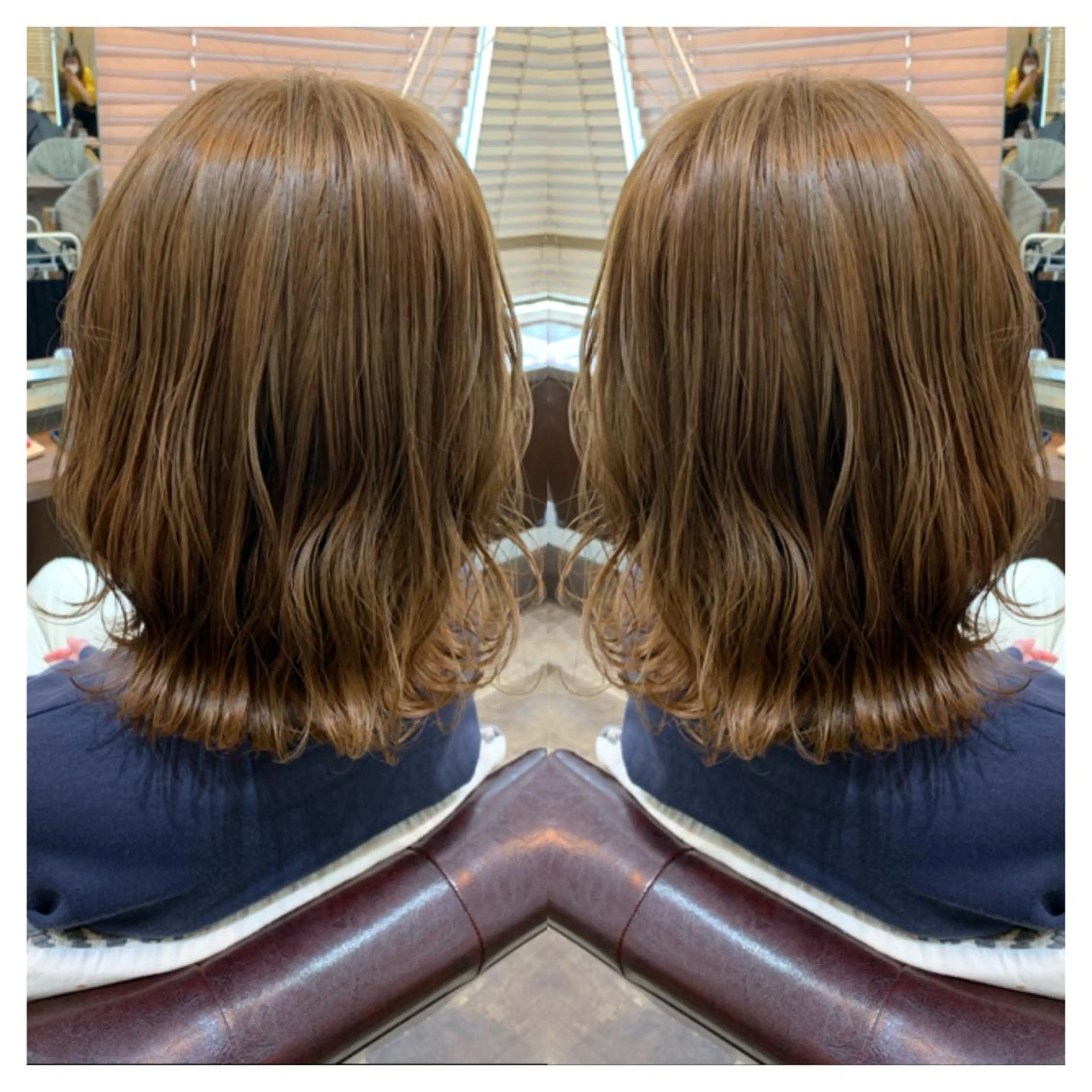 ミディアム カラー カット ヘアカラー トリートメント 村山 茉衣のヘアスタイル