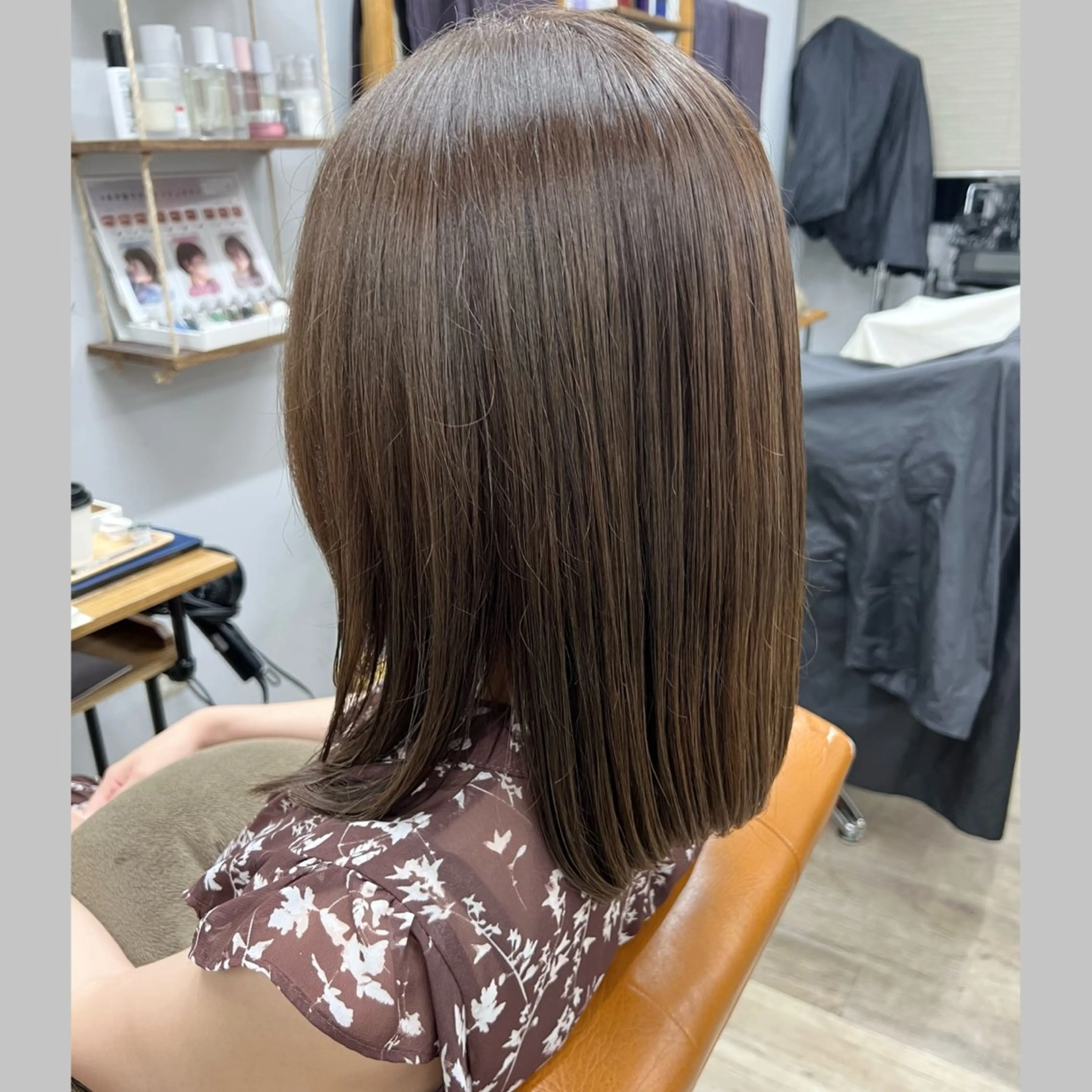 セミロング カラー アディクシーカラー アッシュ 透明感カラー 小谷野 七海🐬のヘアスタイル