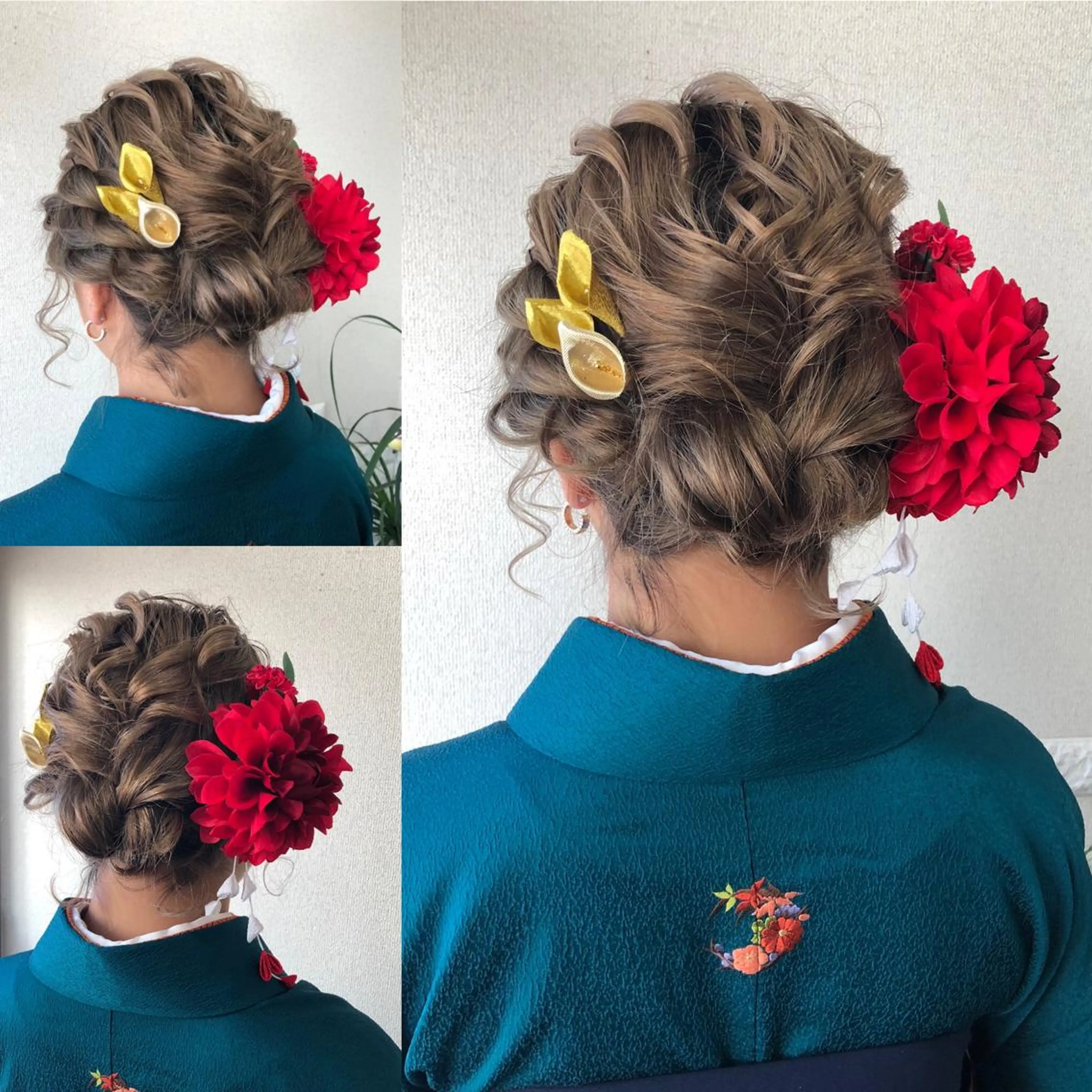 ショート ヘアアレンジ 卒業式のヘアスタイル 着付け 角田 安のヘアスタイル