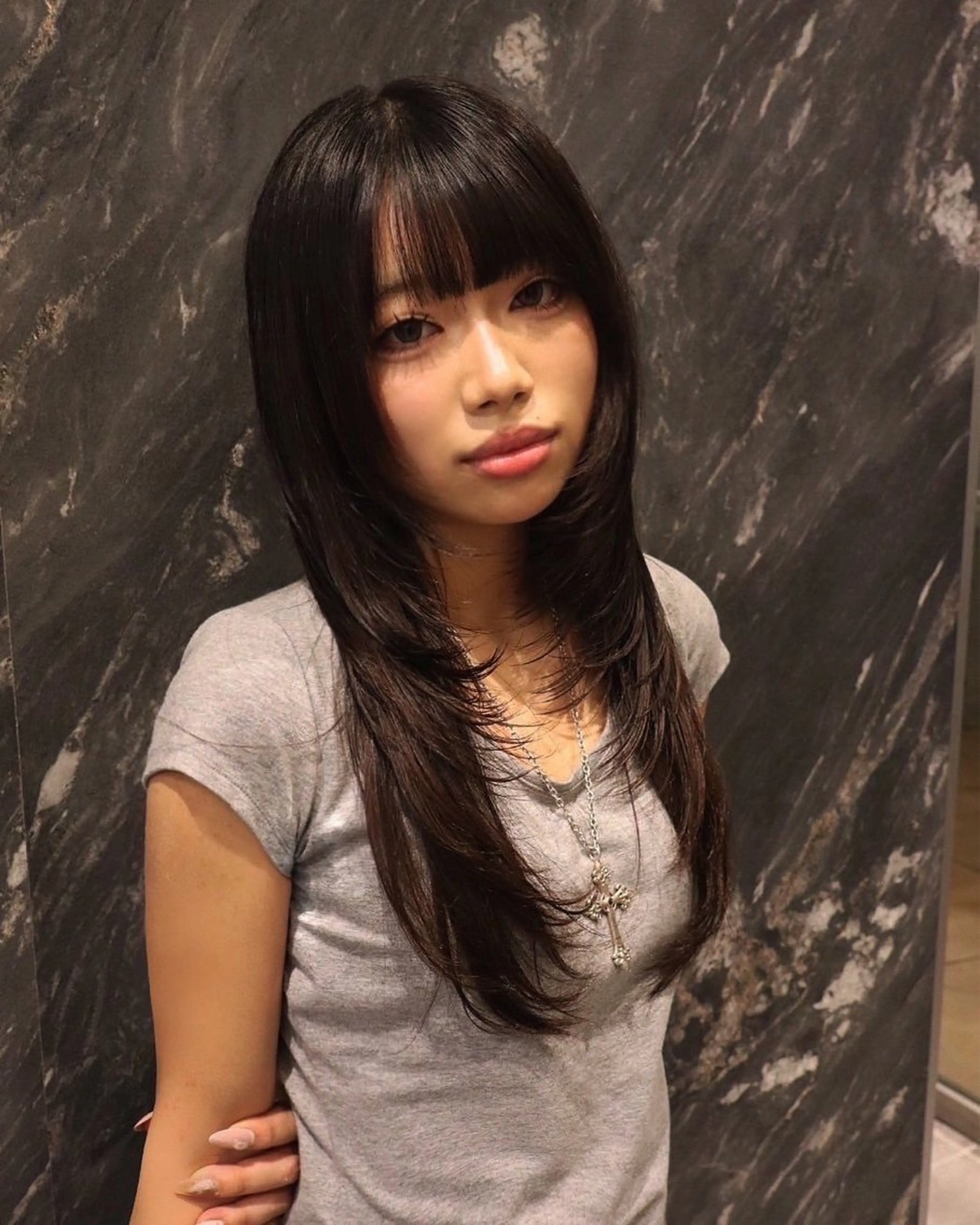 セミロング レイヤーカット /ハイトーンchaoのヘアスタイル