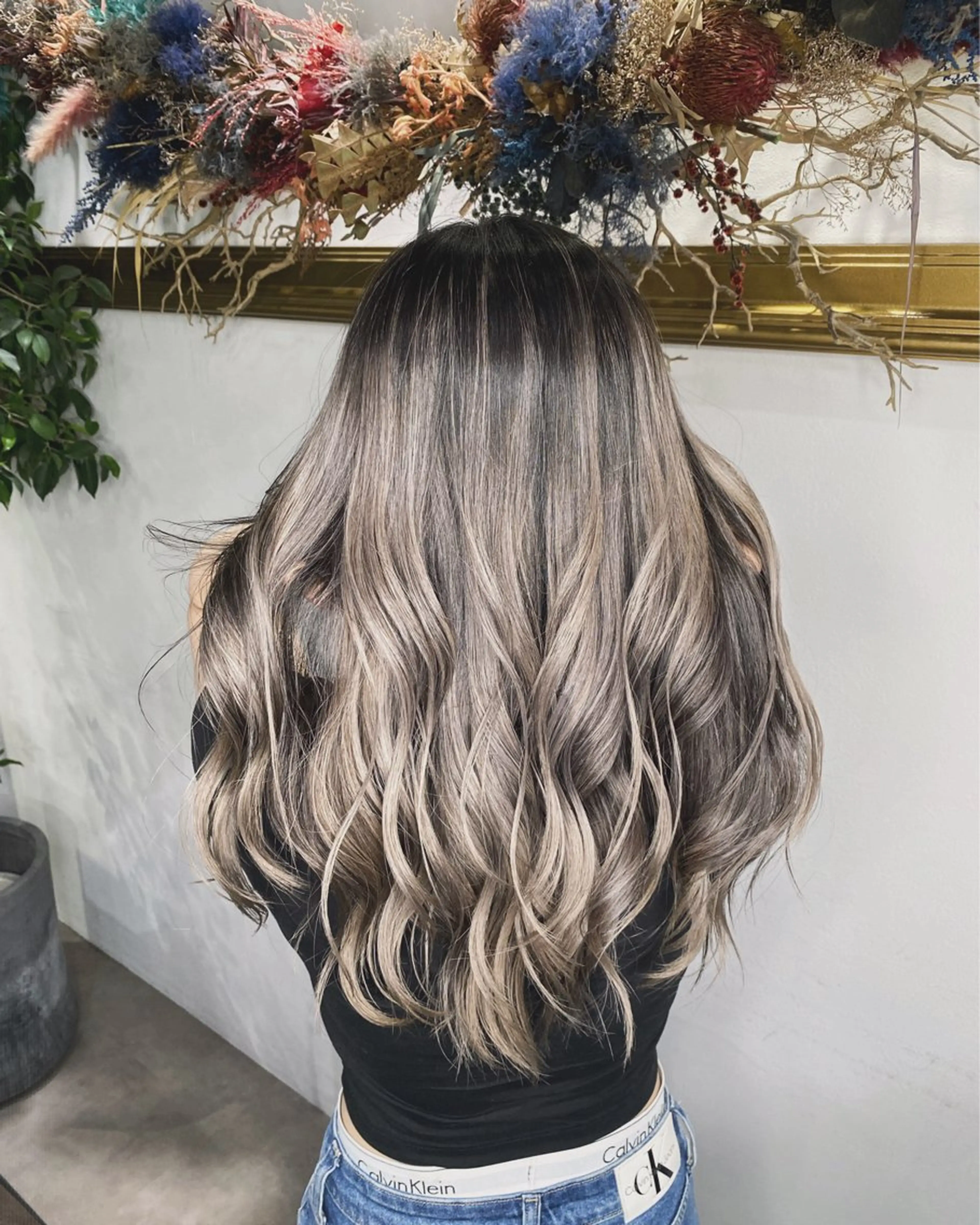 ロング レイヤーカット ヘアカラー 山影✨バレイヤージュ ハイライト✨メンズ◎のヘアスタイル