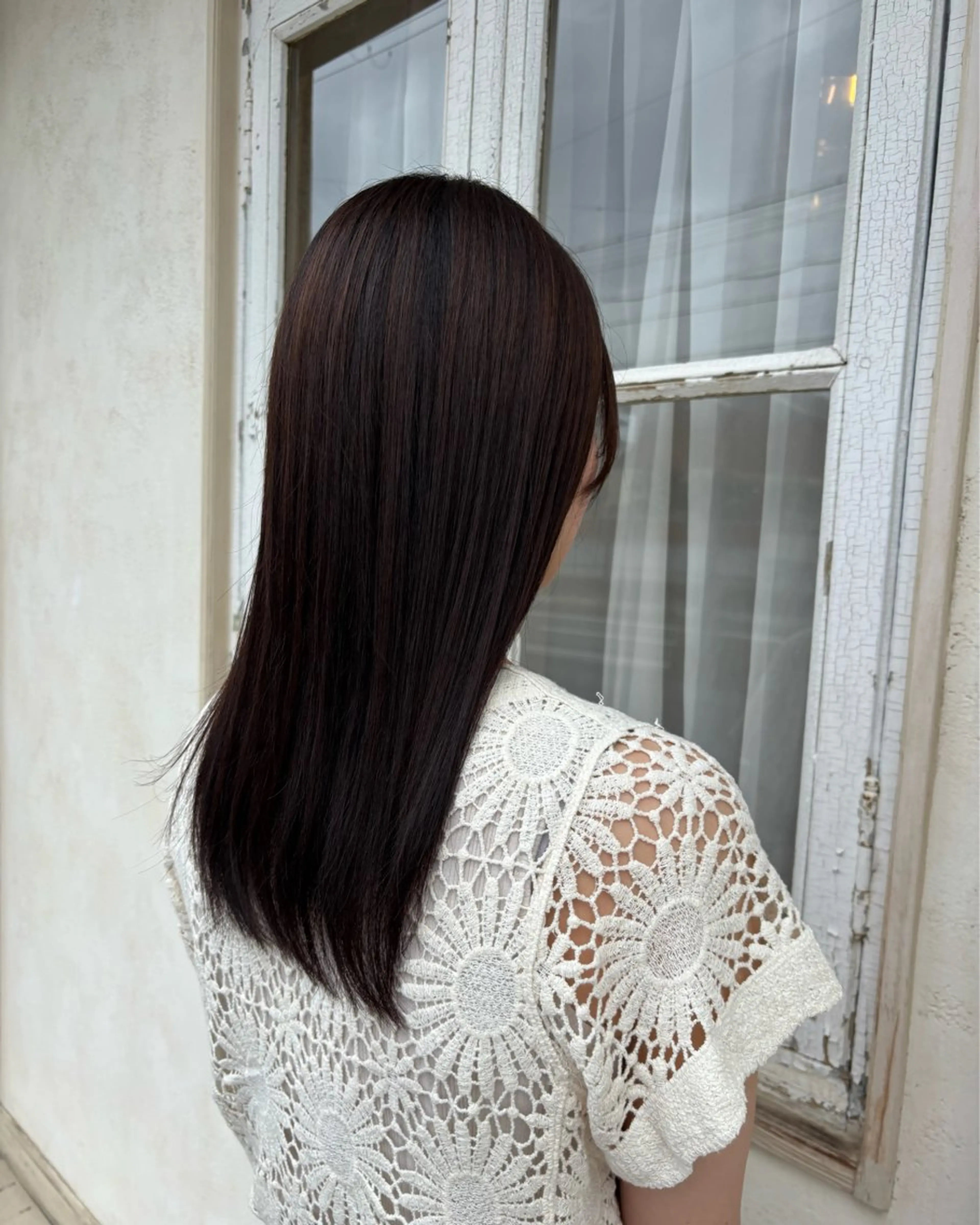 ロング パーマ くせ毛 髪質改善 縮毛矯正 ストレートパーマ カット 縮毛矯正 トリートメント 中垣 茉百奈のヘアスタイル