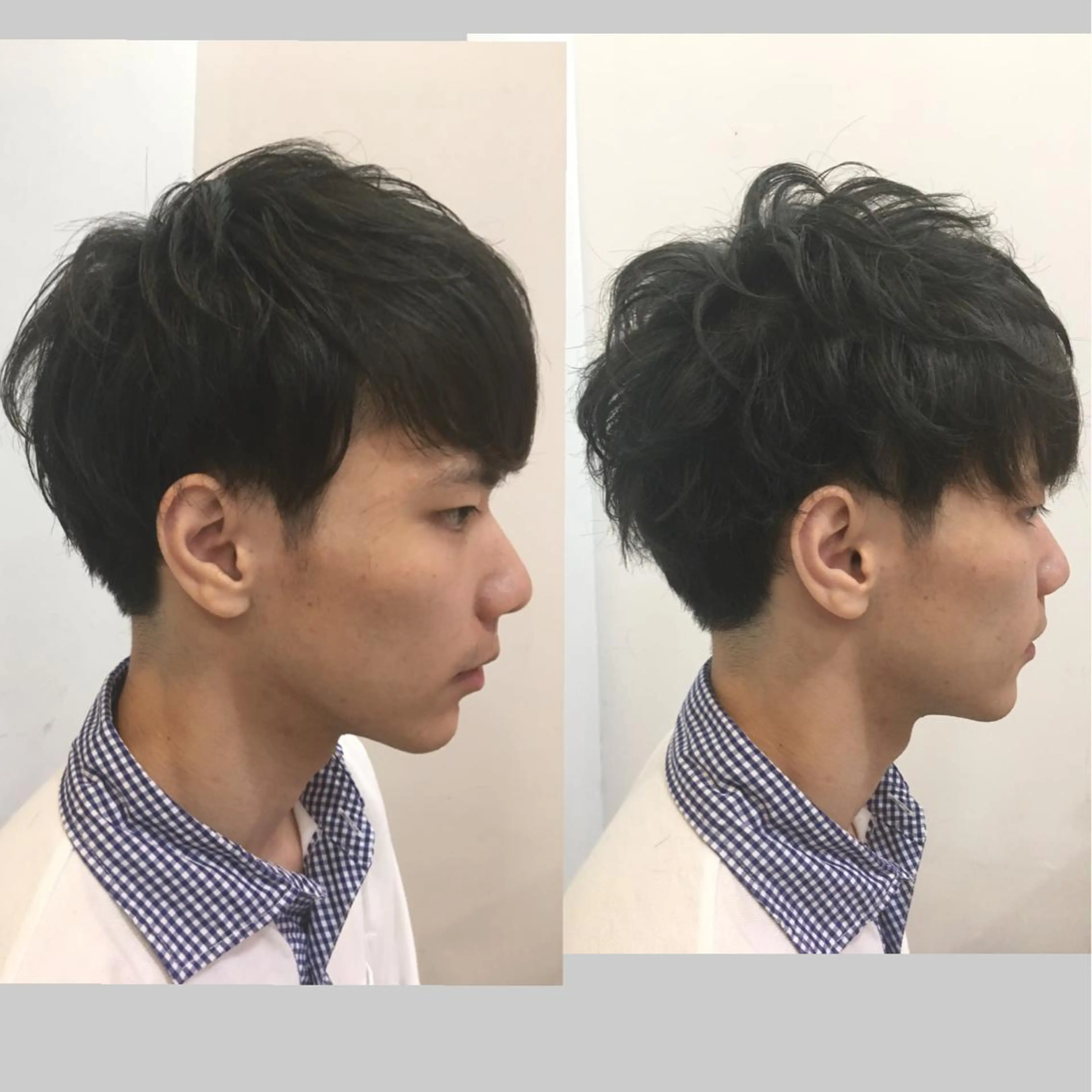 ショート パーマ メンズ 髪質改善× 白髪ぼかし溝江のヘアスタイル