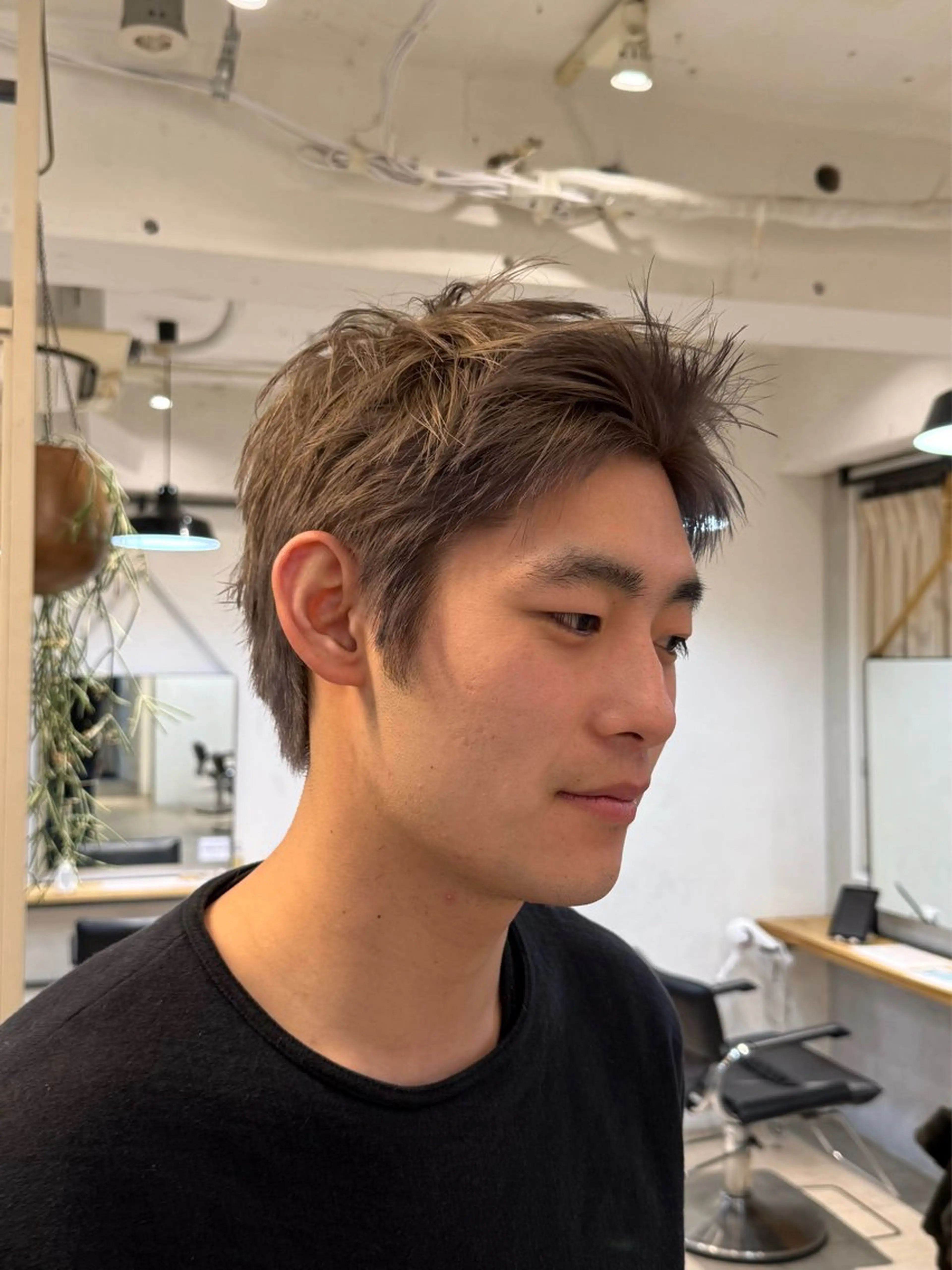 ショート カラー メンズ ヘアカラー トリートメント Lomalia もえか/ボブパーマのヘアスタイル