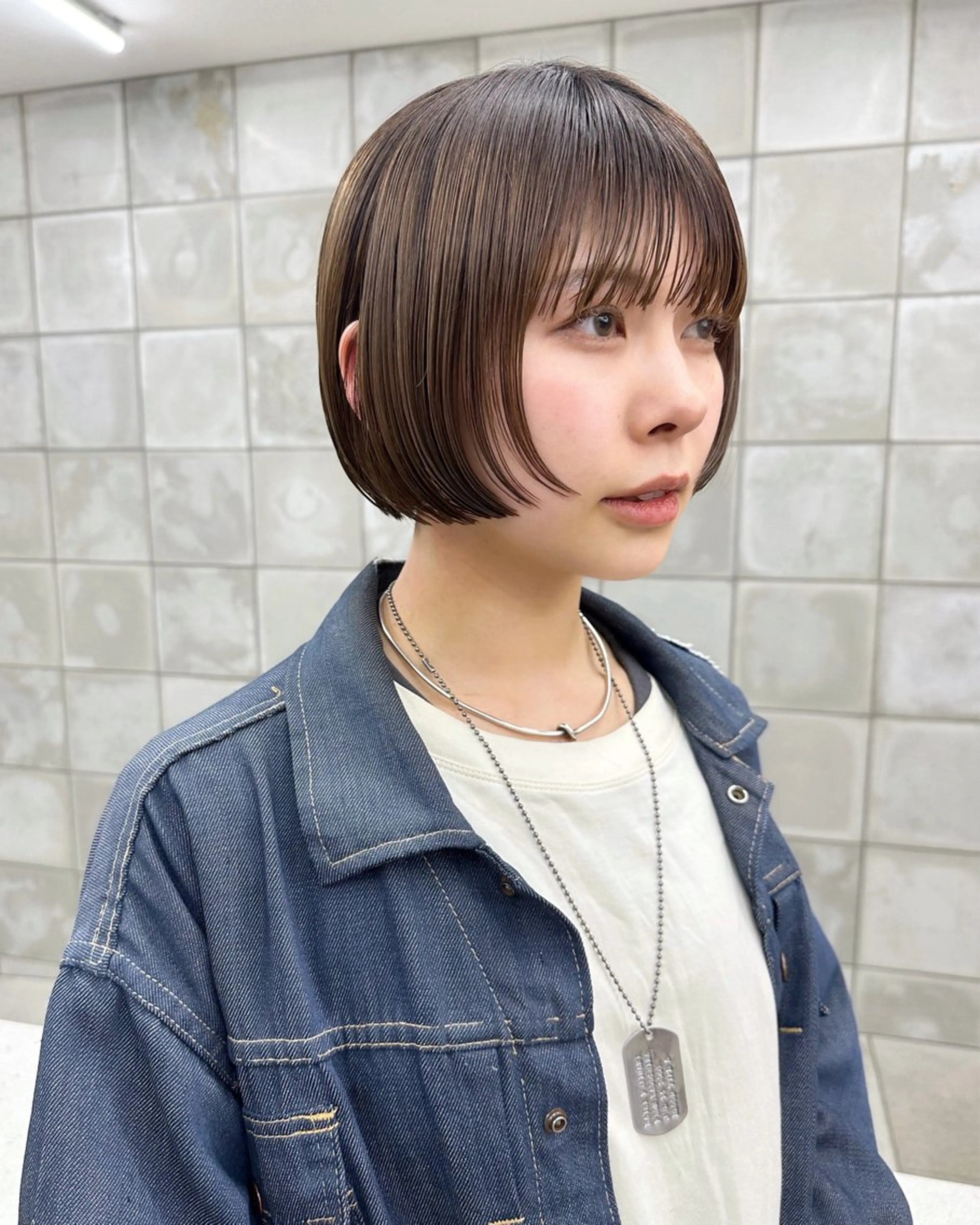 ショート カラー ボブ カット ヘアカラー パーマ /レイヤー 榛地渉馬 /矢場町のヘアスタイル