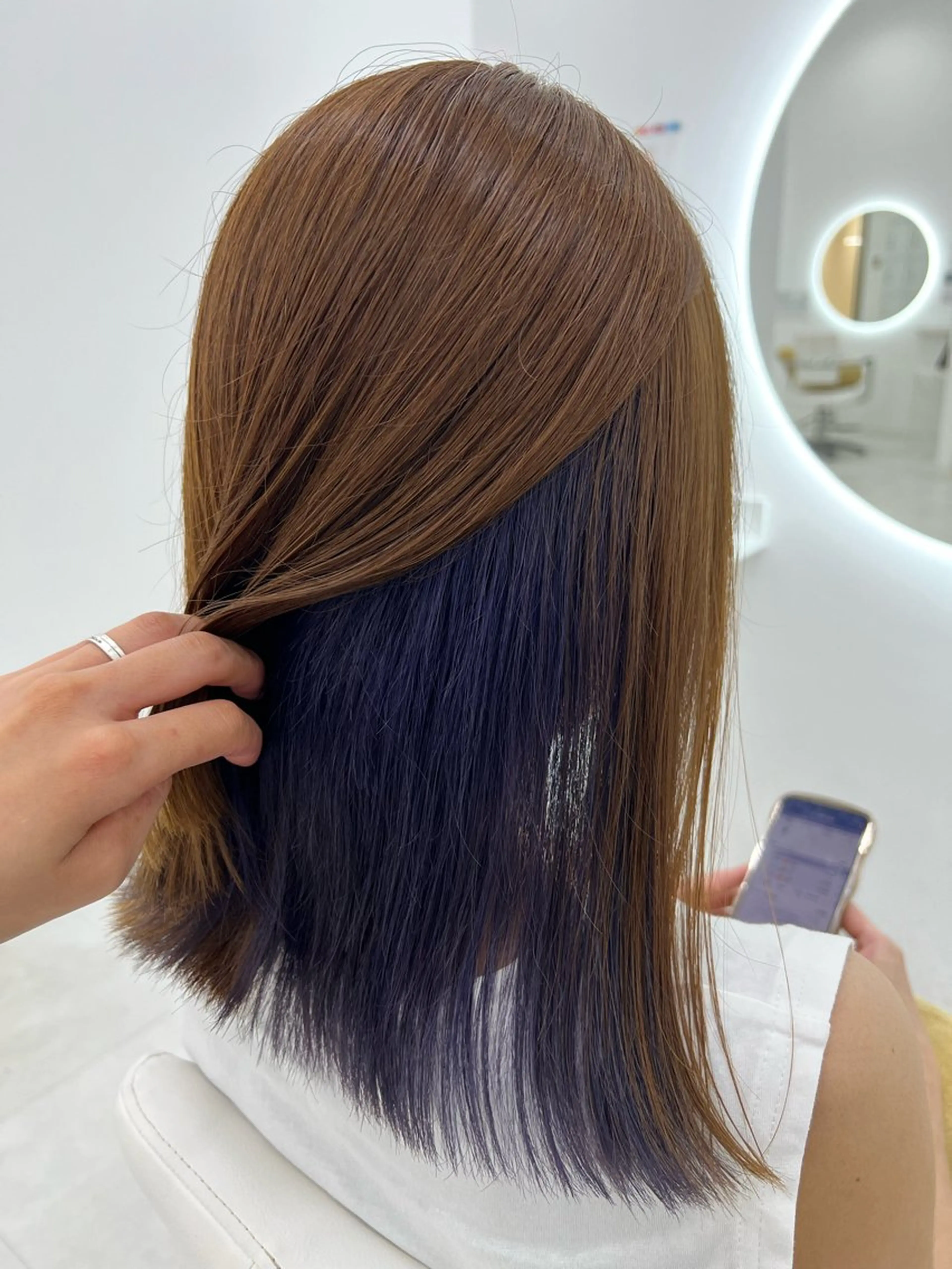 ミディアム カラー カット ヘアカラー トリートメント 吉田 悠乃のヘアスタイル