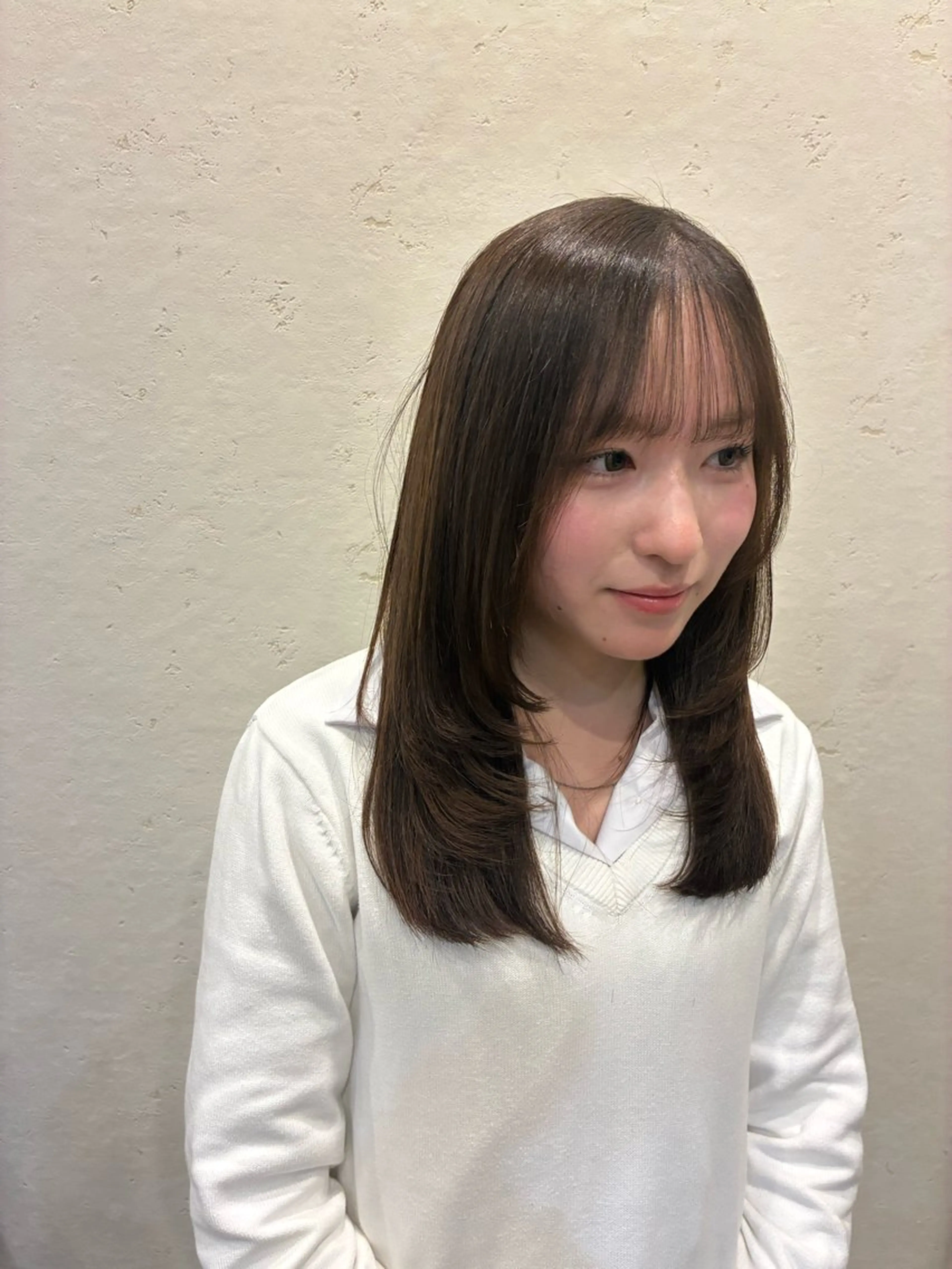 セミロング 縮毛矯正 阿部 翔一郎/暖色系カラーのヘアスタイル