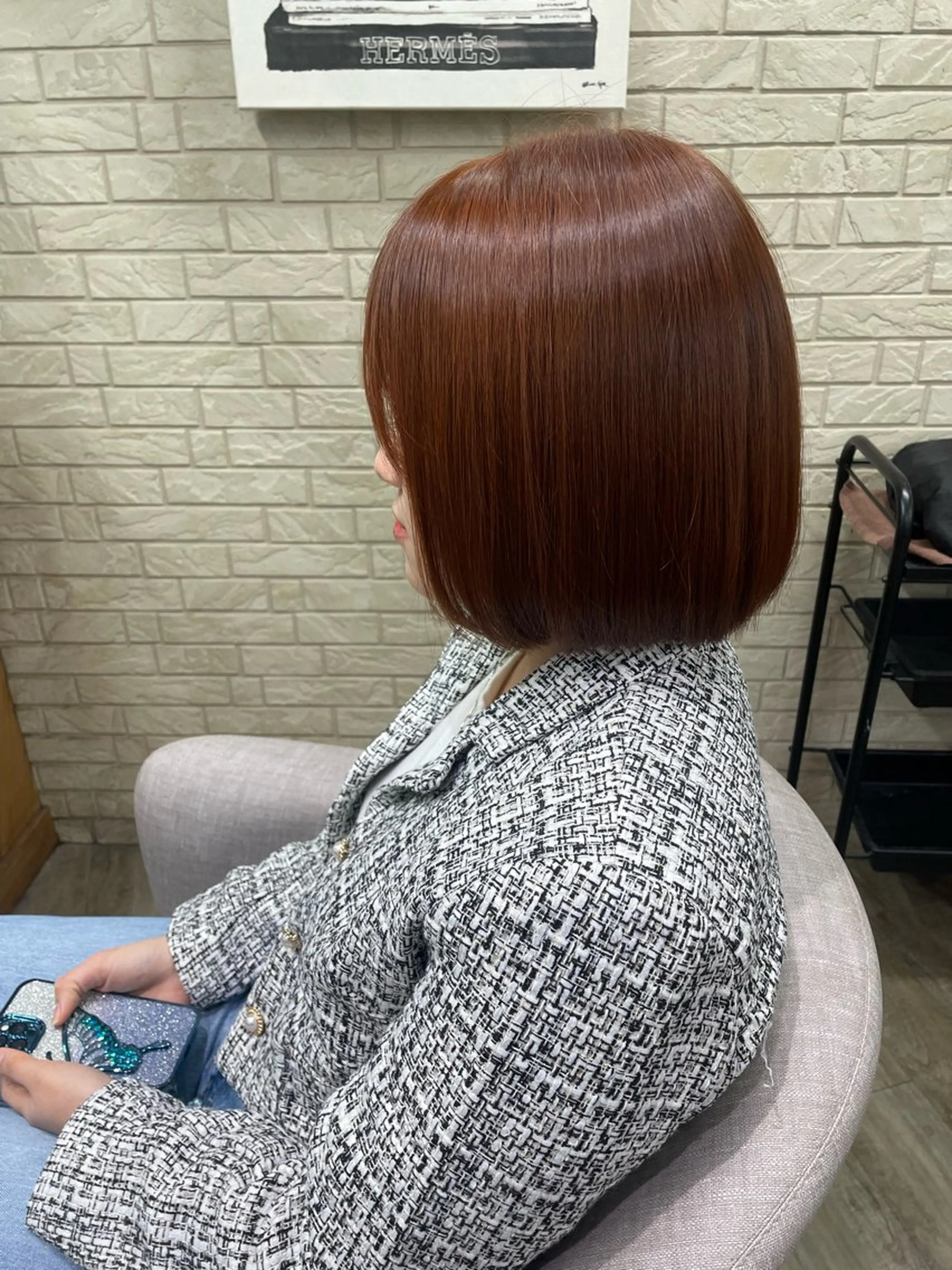 ショート カラー ブリーチ ブラウンカラー ブリーチなしカラー オレンジ オレンジブラウン セキ ユキ🦋のヘアスタイル