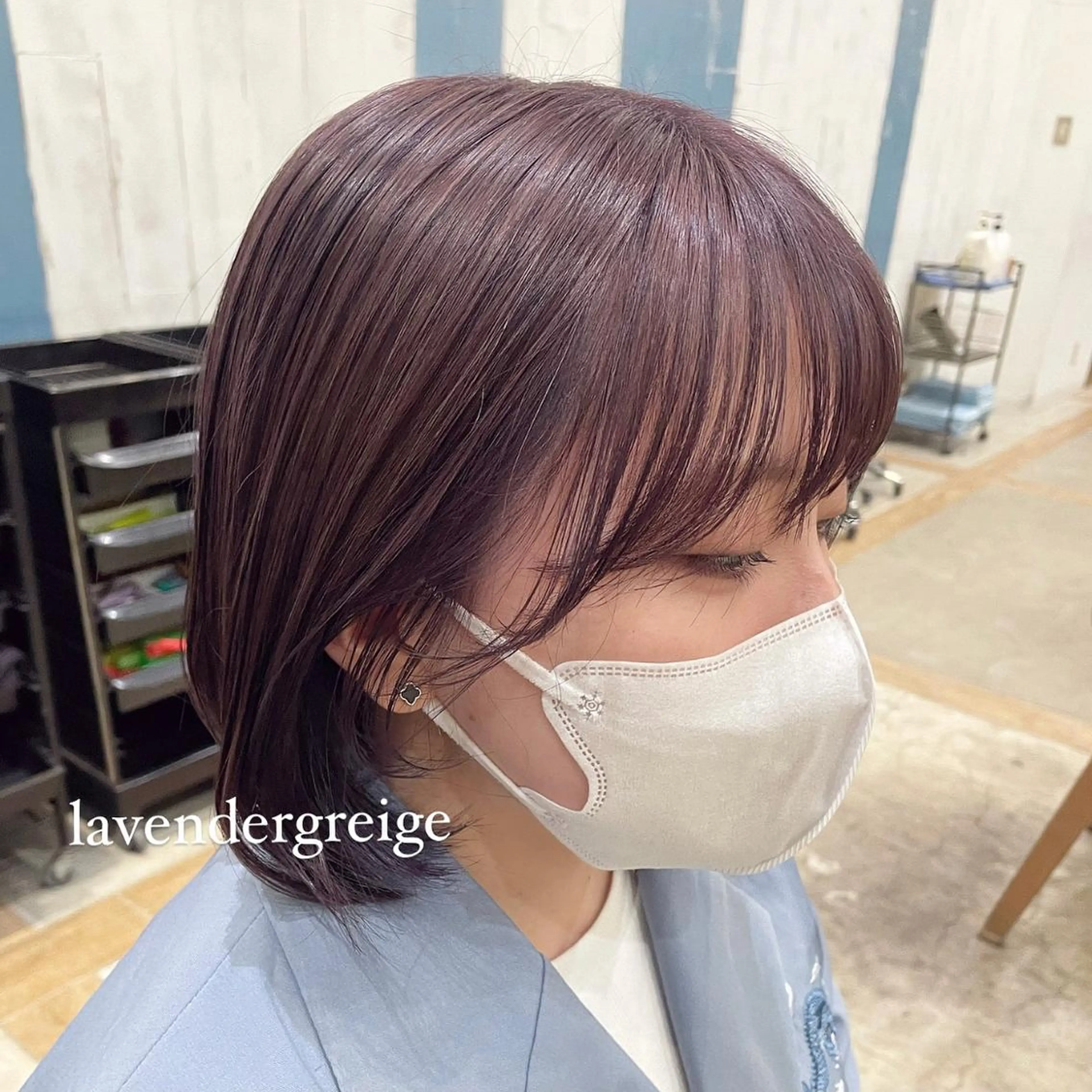 カラー ブリーチ ラベンダーカラー 🍒ばばみさき/ マンツーマン施術🍒のヘアスタイル