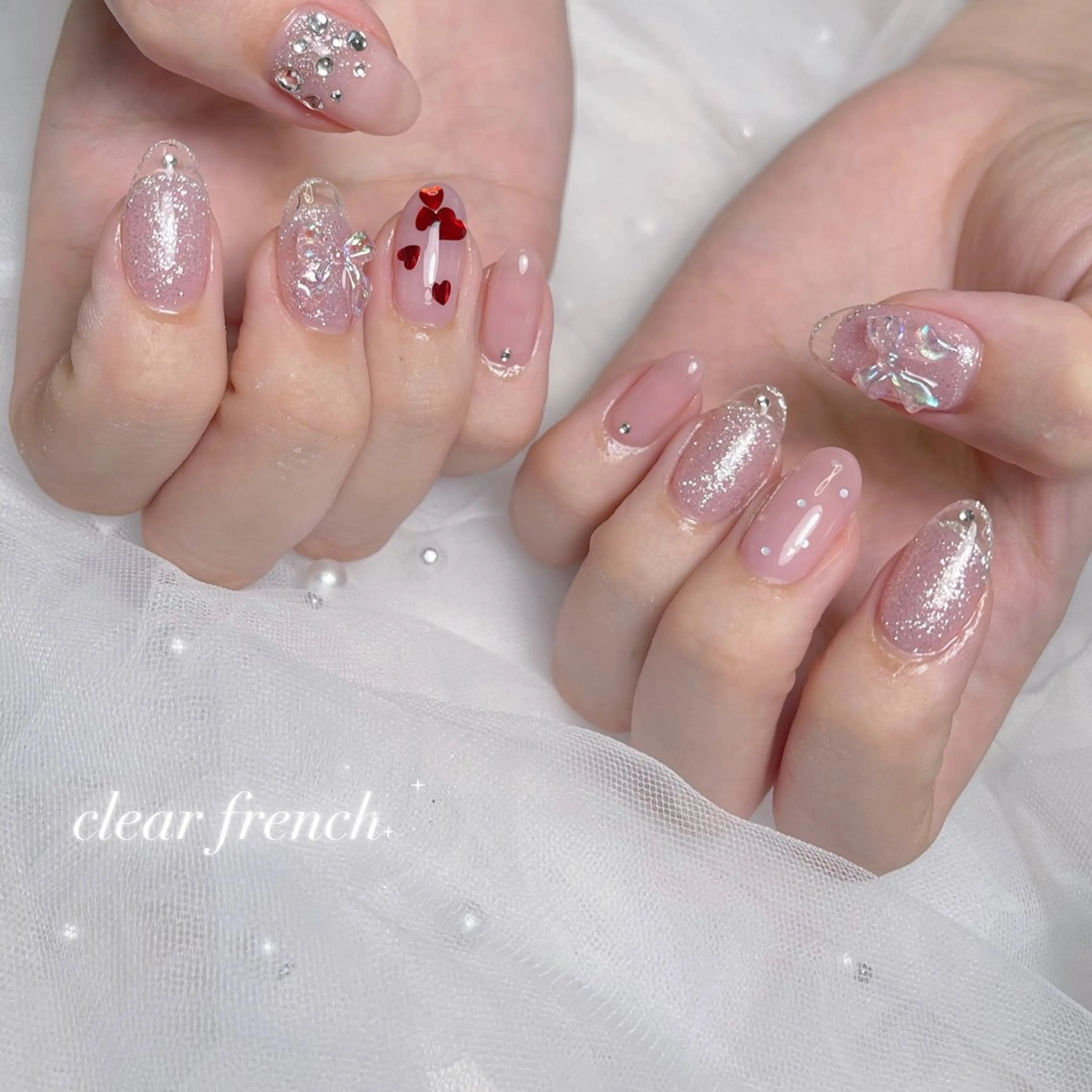 ネイル アートネイル 長さ出し 韓国ネイル 持ち込み ワンホンネイル ハンドネイル RE SALONのネイルデザイン