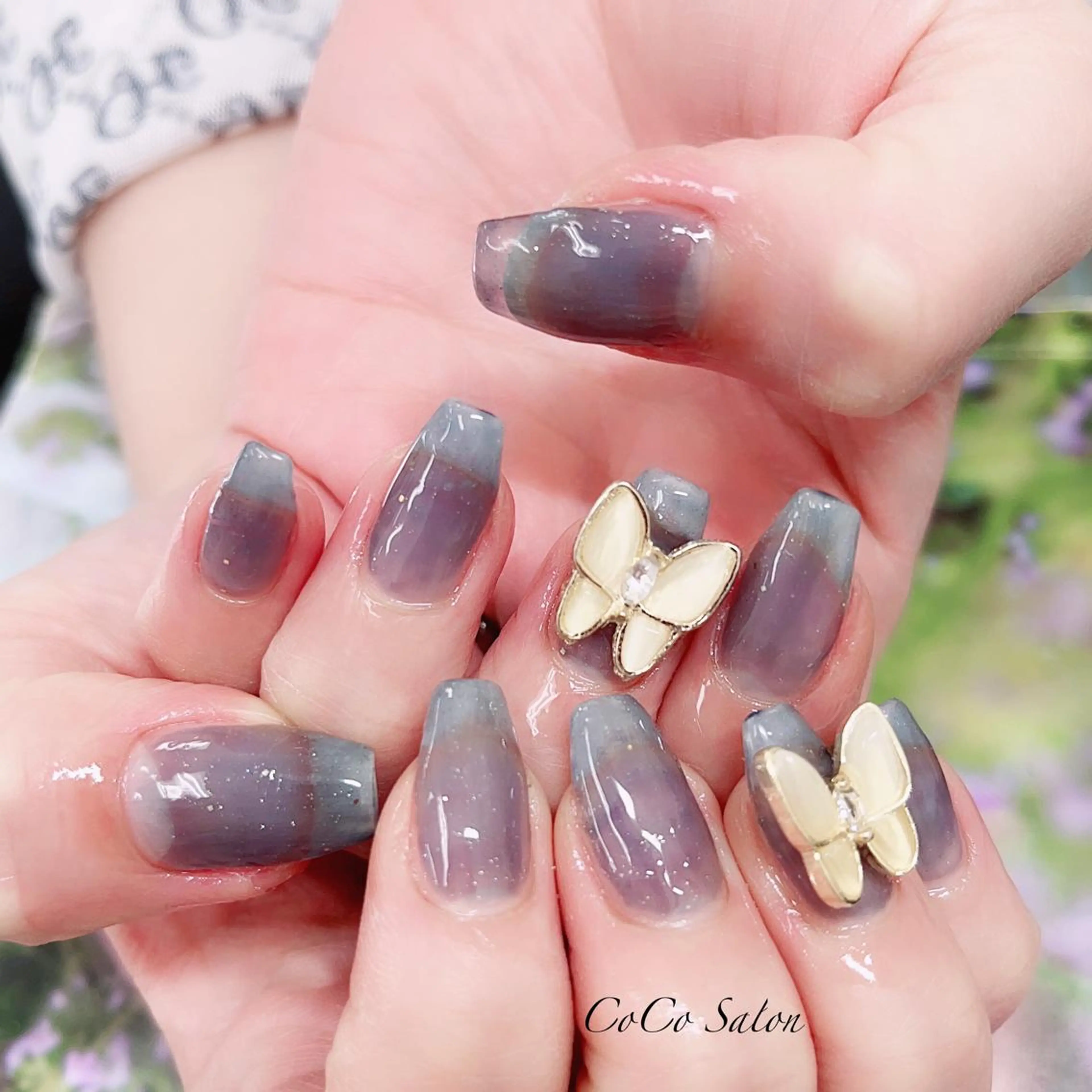 ネイル 長さ出し ジェルネイル ホログラムネイル キラキラネイル オフィスネイル ハンドネイル CoCoSalon ネイル/まつ毛予約のネイルデザイン